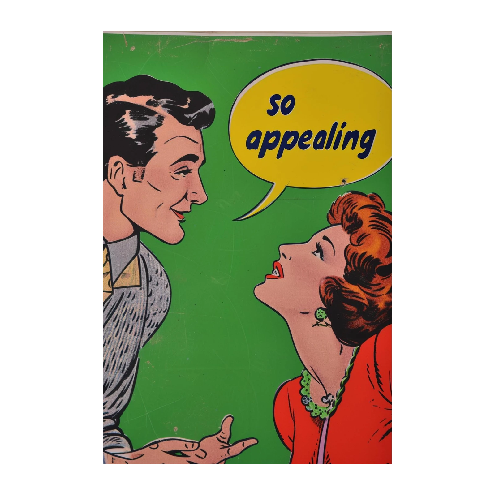 Vintage Comic 'So Appealing' Couple Wall Art