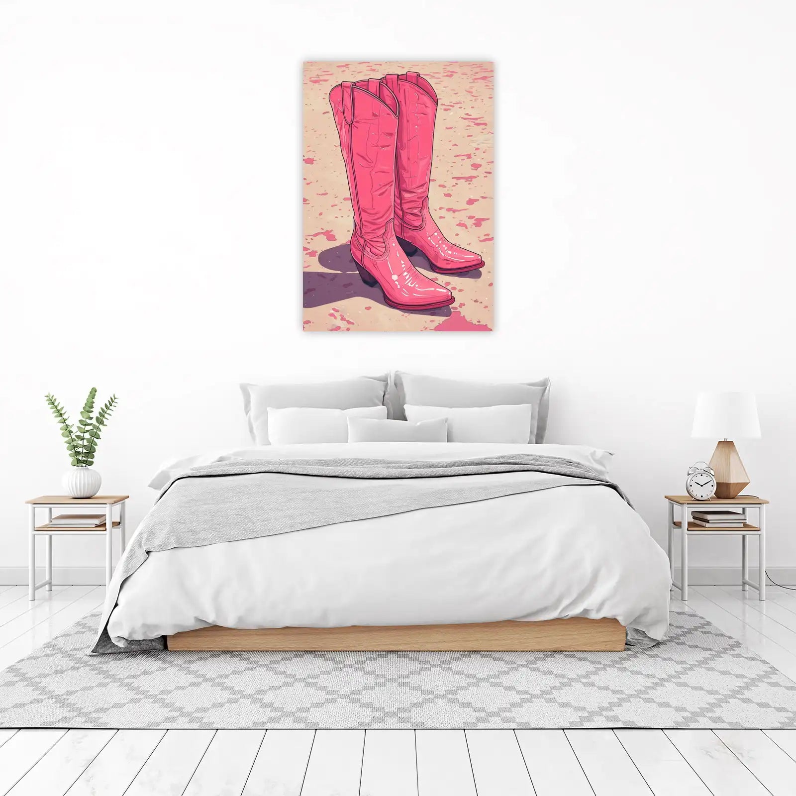 Pink Cowboy Boots Wall Art Wall Art