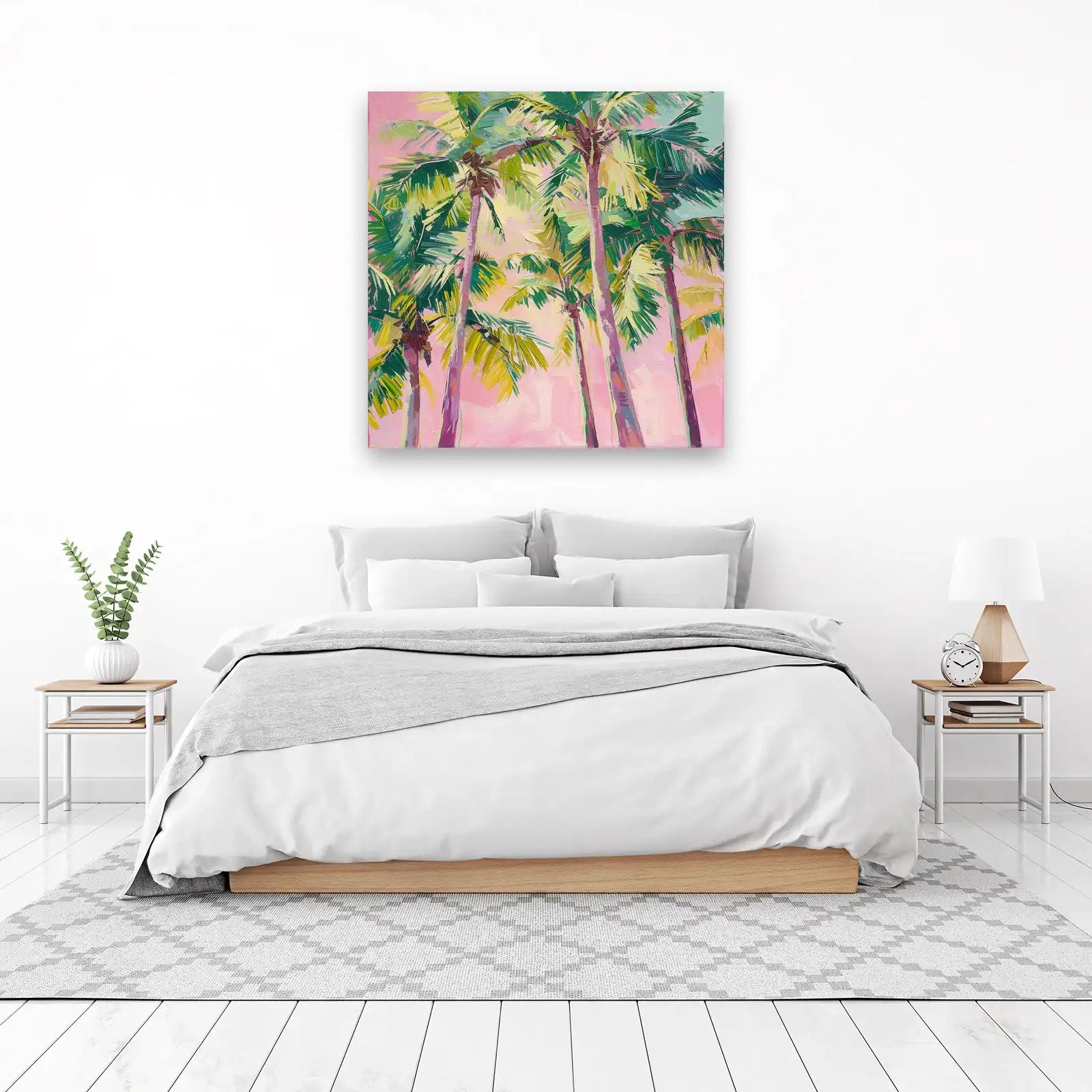 Vibrant Pink Palm Trees Wall Art