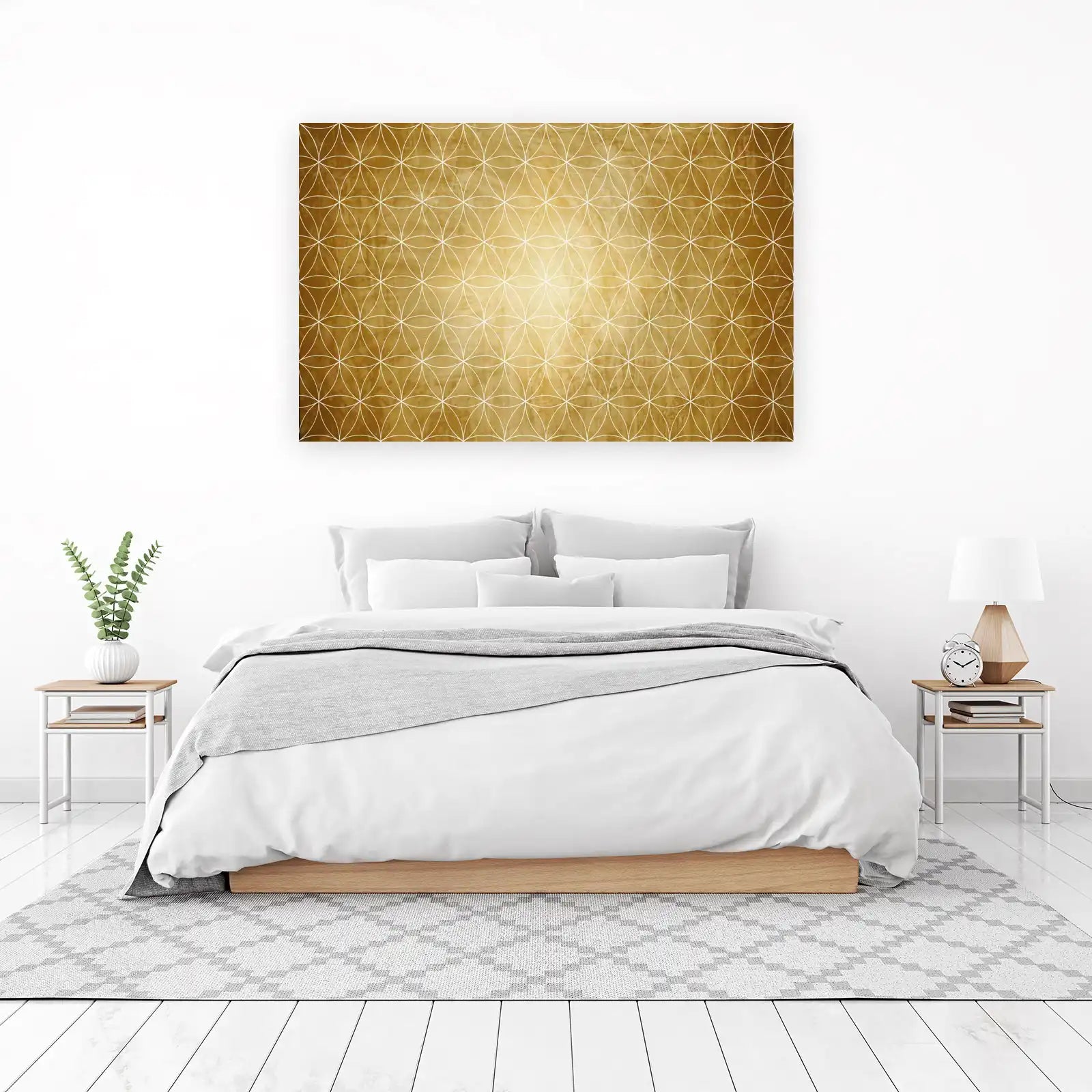 Sacred Geometry Gold Flower of Life Wall Art