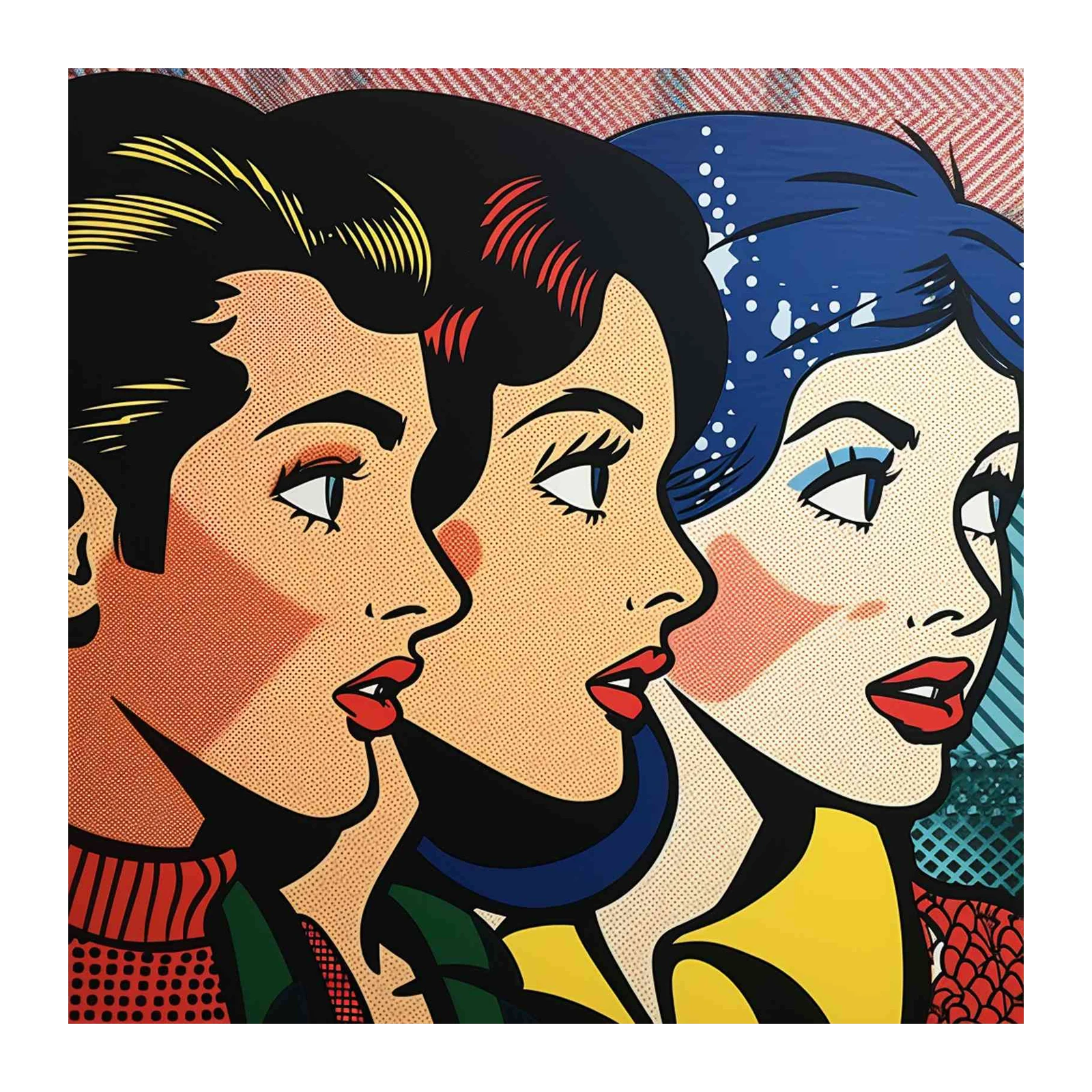Pop Art Kiss Wall Art - Vibrant Romance Art