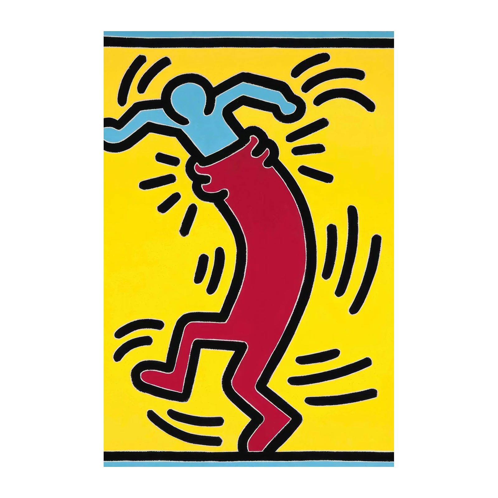 Dynamic Dancing Figure Yellow Wall Art