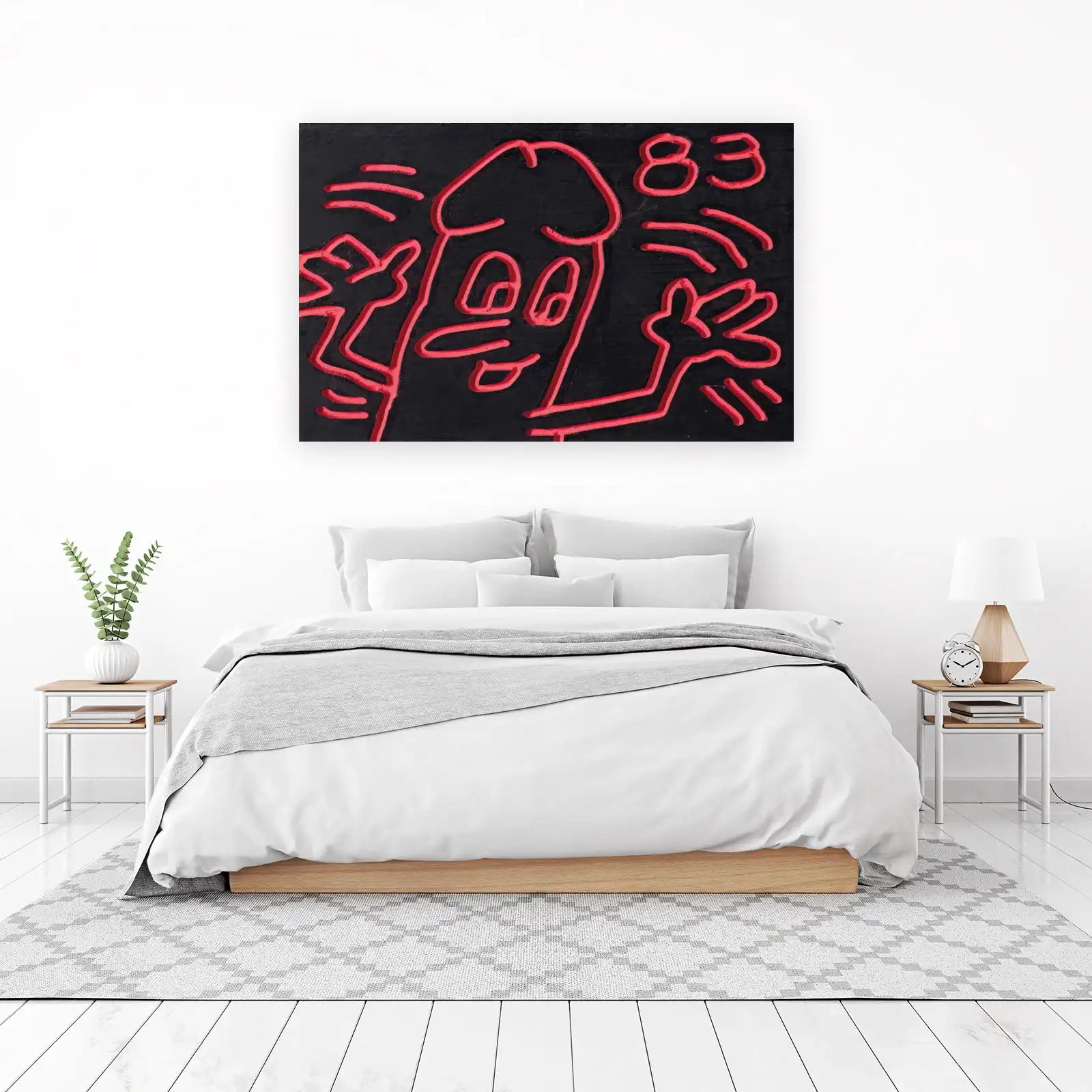 Vibrant Red & Black Pop Art Wall Art