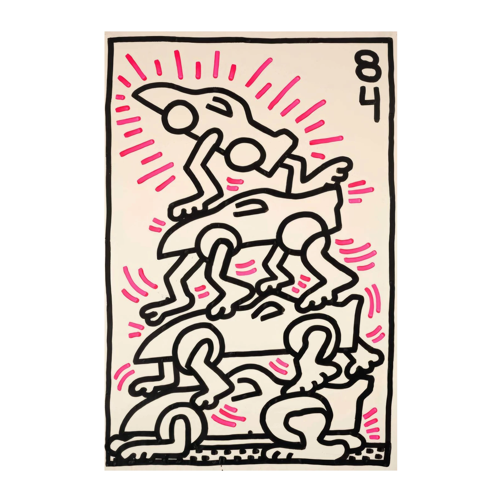 Dynamic Figures Pink Pop Art Wall Art