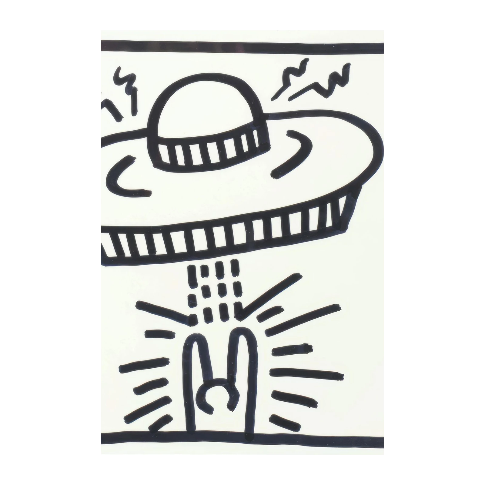 Keith Haring UFO & Peace Sign Wall Art
