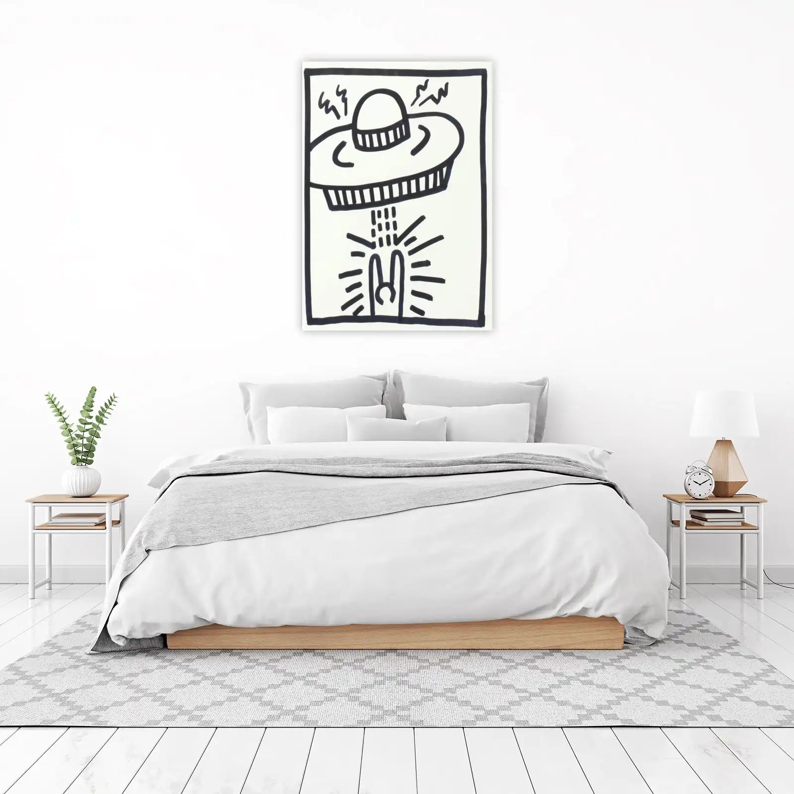 Keith Haring UFO & Peace Sign Wall Art