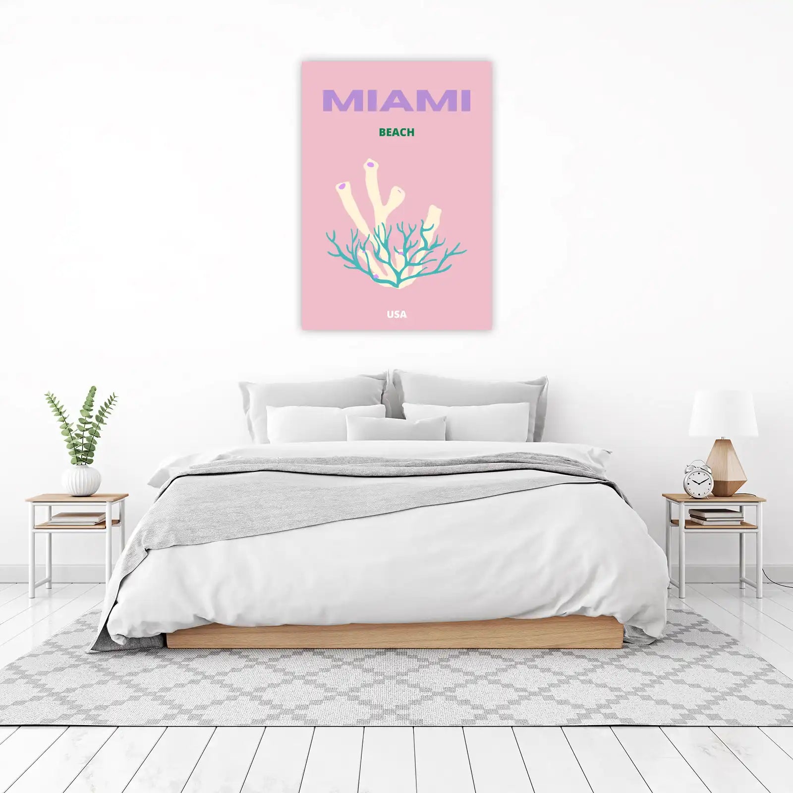 Miami Beach Coral Vibes Wall Art