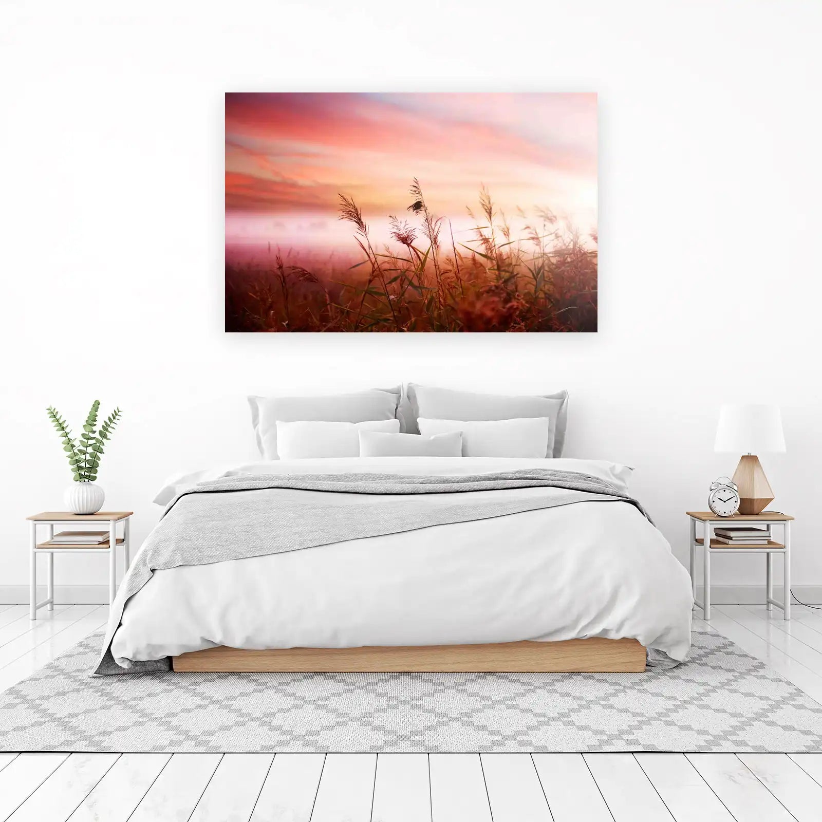 Serene Sunset Reeds Wall Art