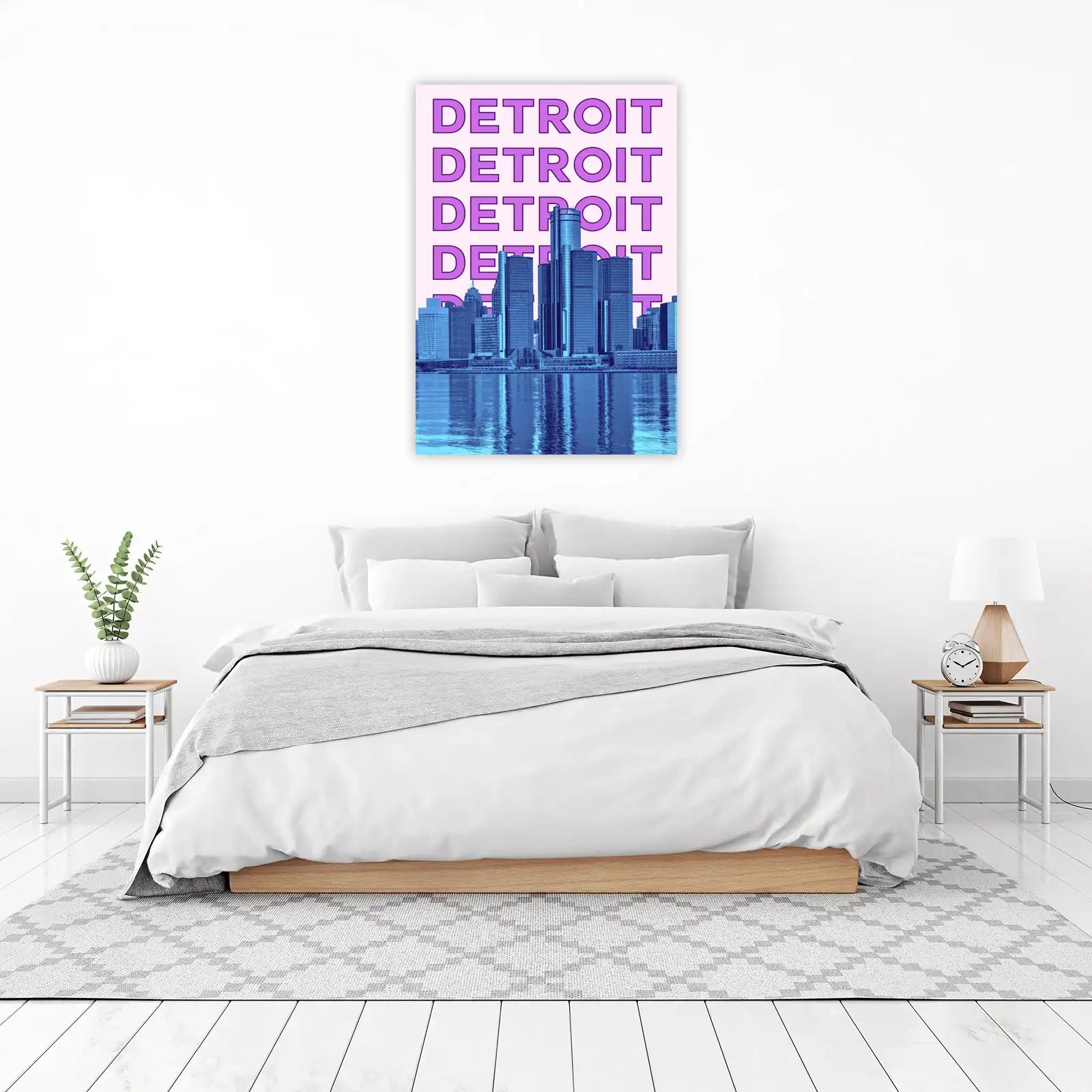 Bold Detroit Skyline Graphic Wall Art