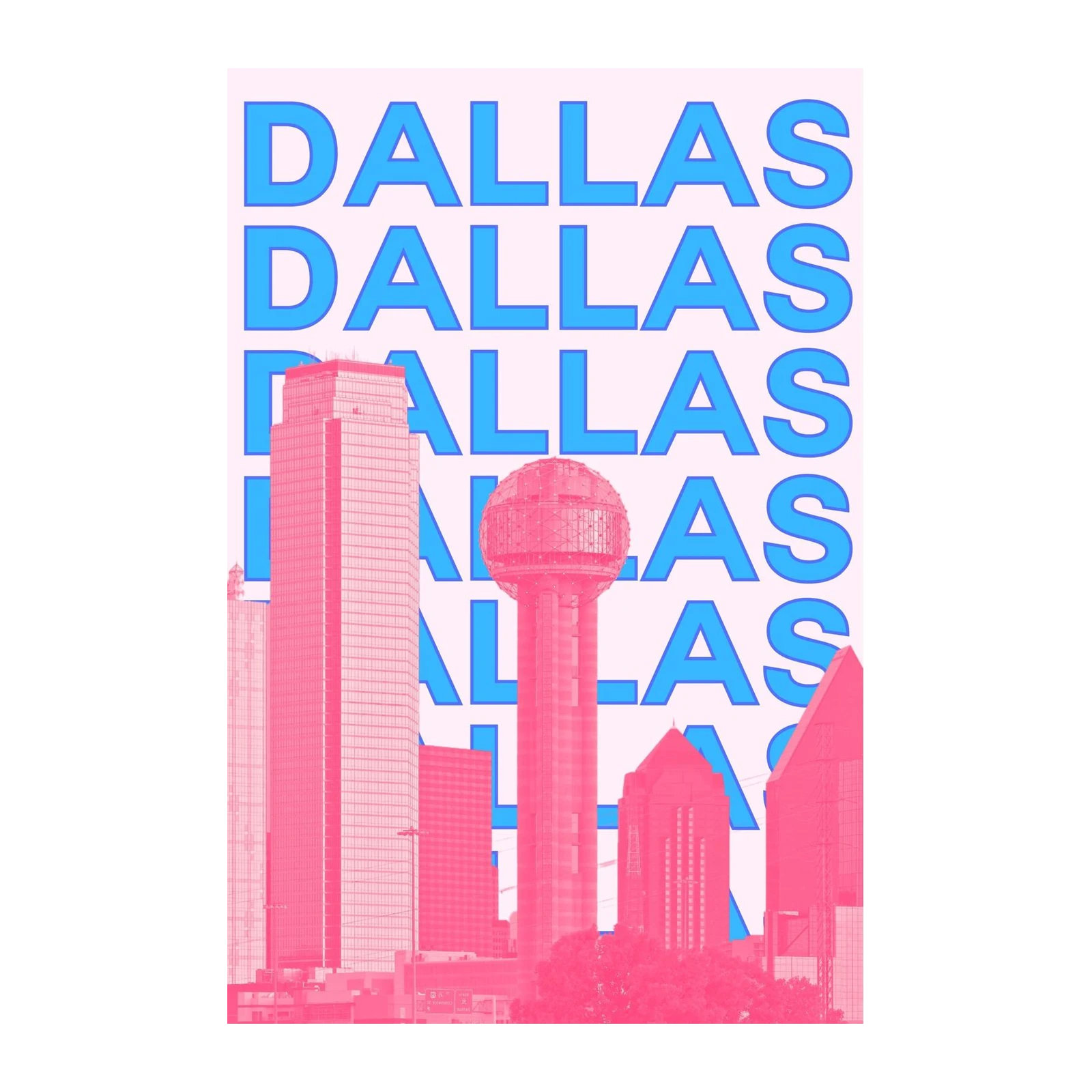 Vibrant Dallas Skyline Pop Art Wall Art