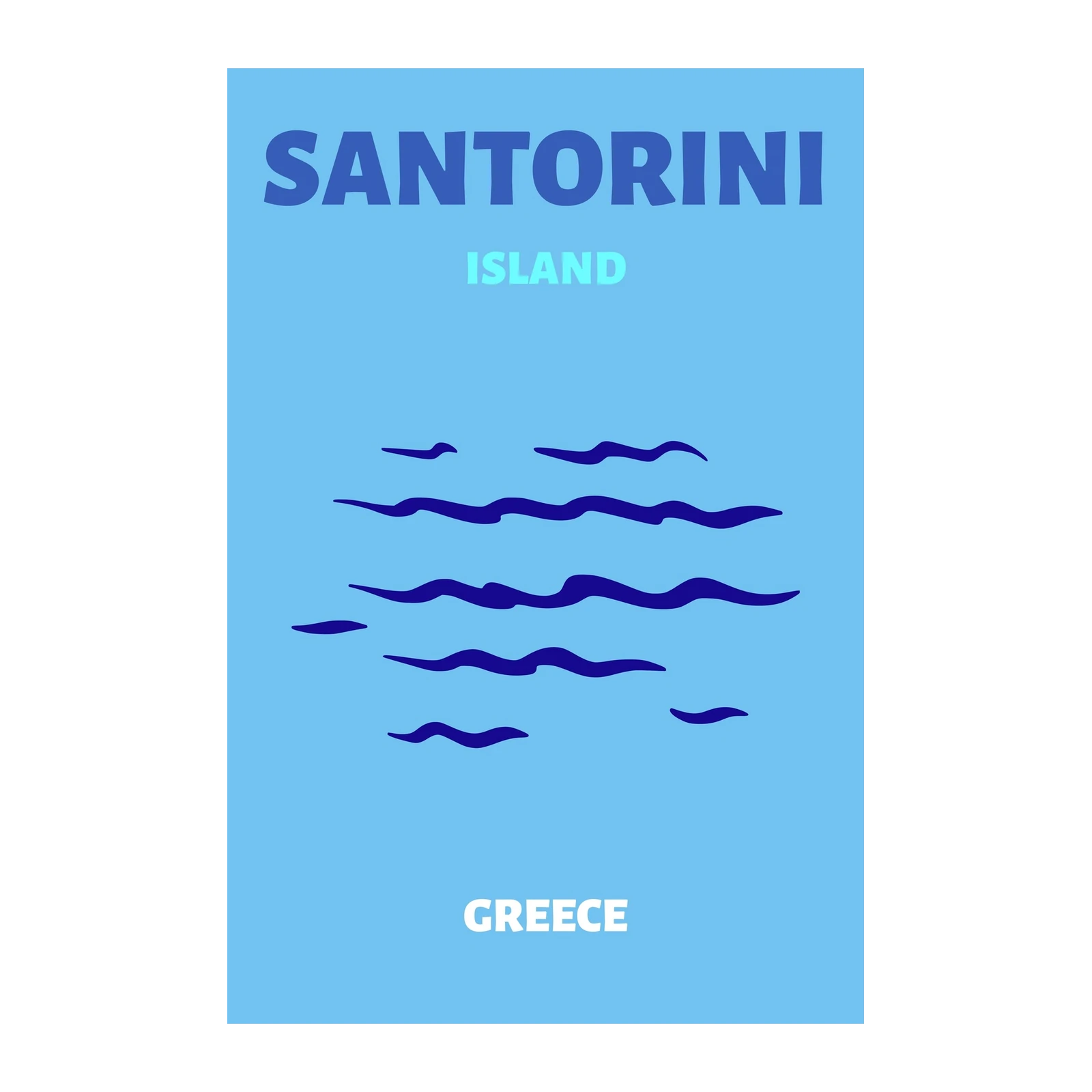 Santorini Island Waves Greece Wall Art