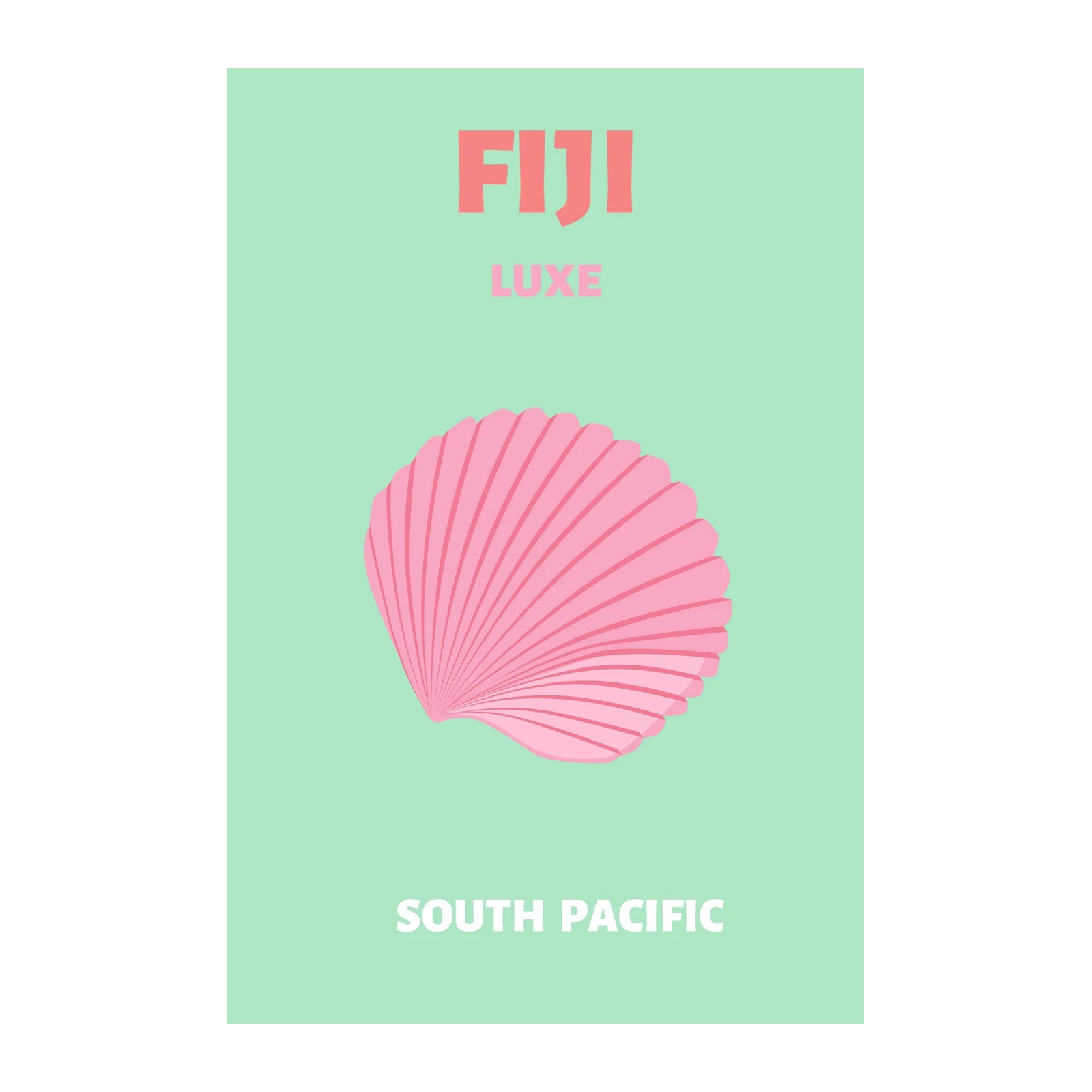 Fiji Luxe Pink Scallop Beach Wall Art