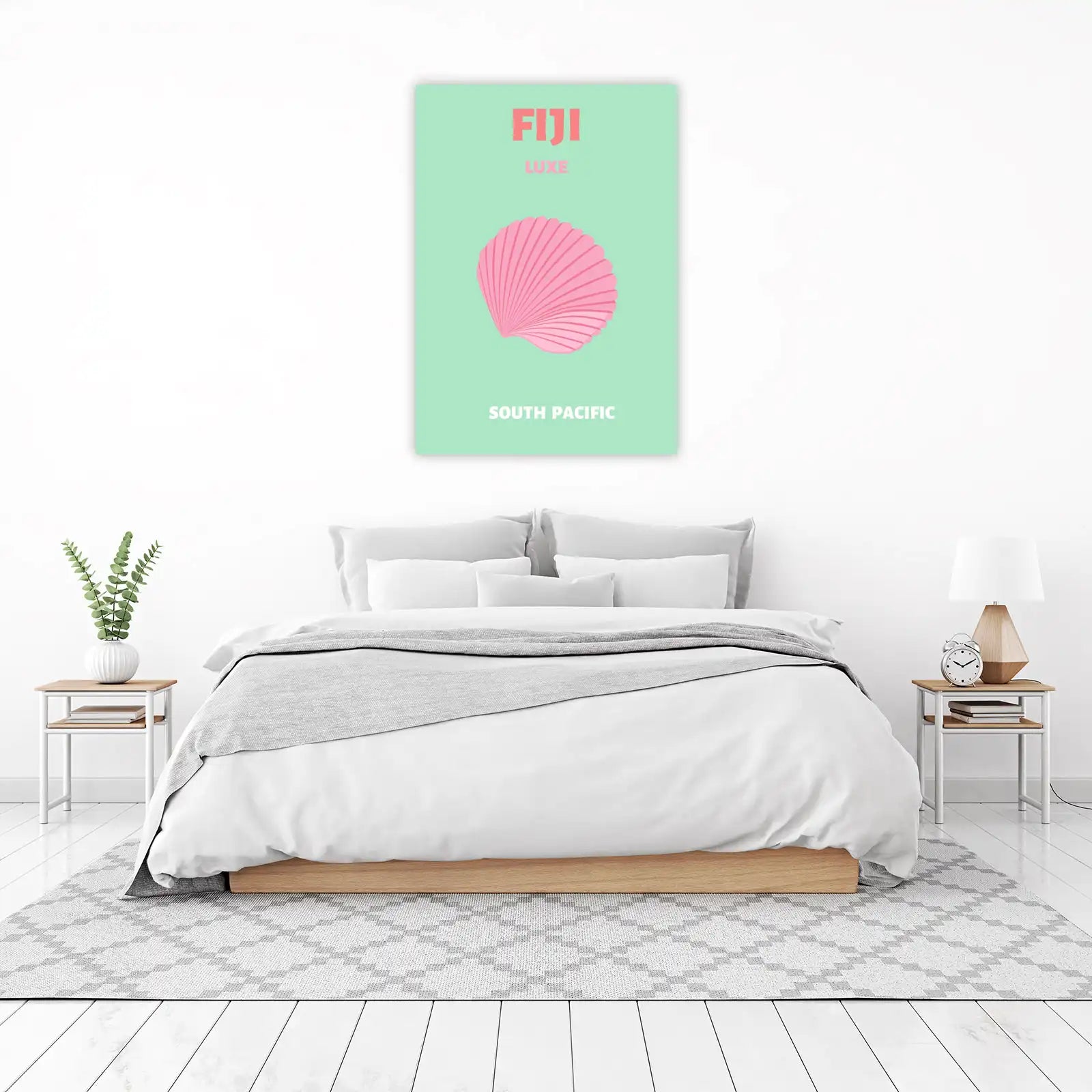 Fiji Luxe Pink Scallop Beach Wall Art
