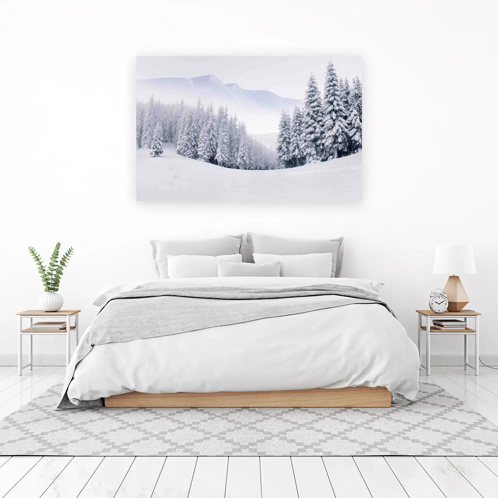 Serene Snowy Forest Landscape Wall Art