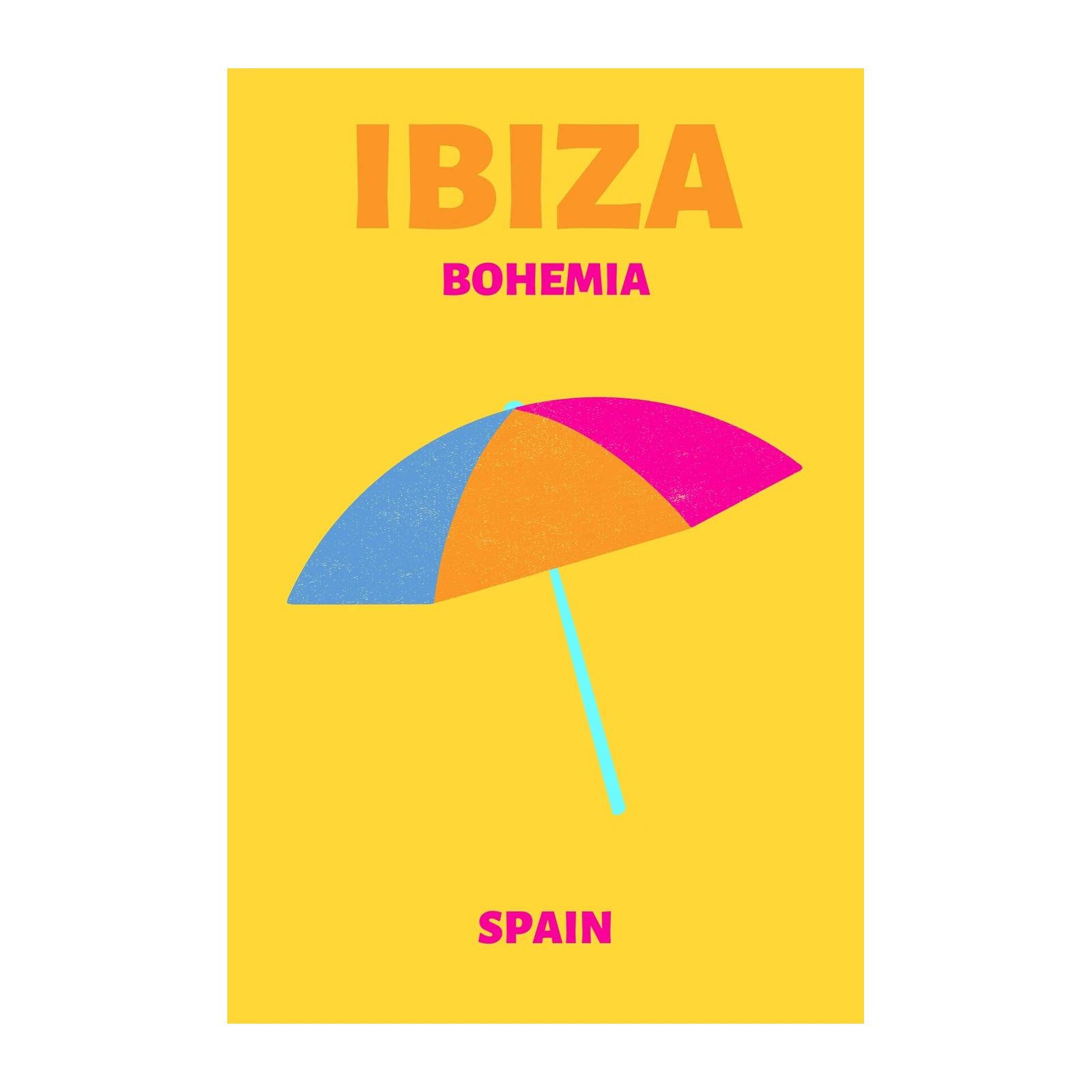 Vibrant Ibiza Bohemia Beach Umbrella Wall Art