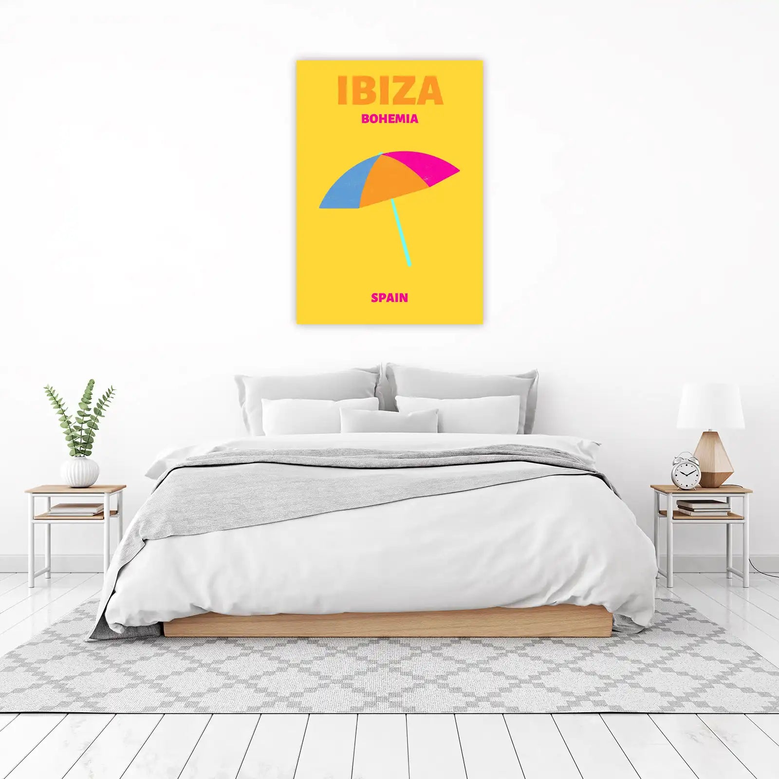 Vibrant Ibiza Bohemia Beach Umbrella Wall Art