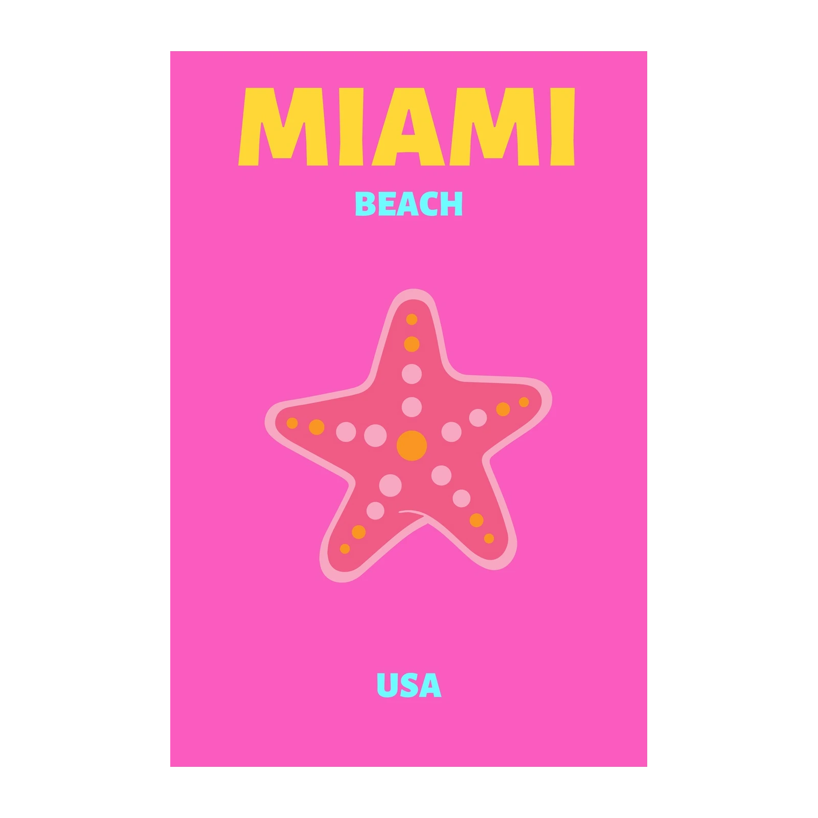 Vibrant Miami Beach Starfish Wall Art