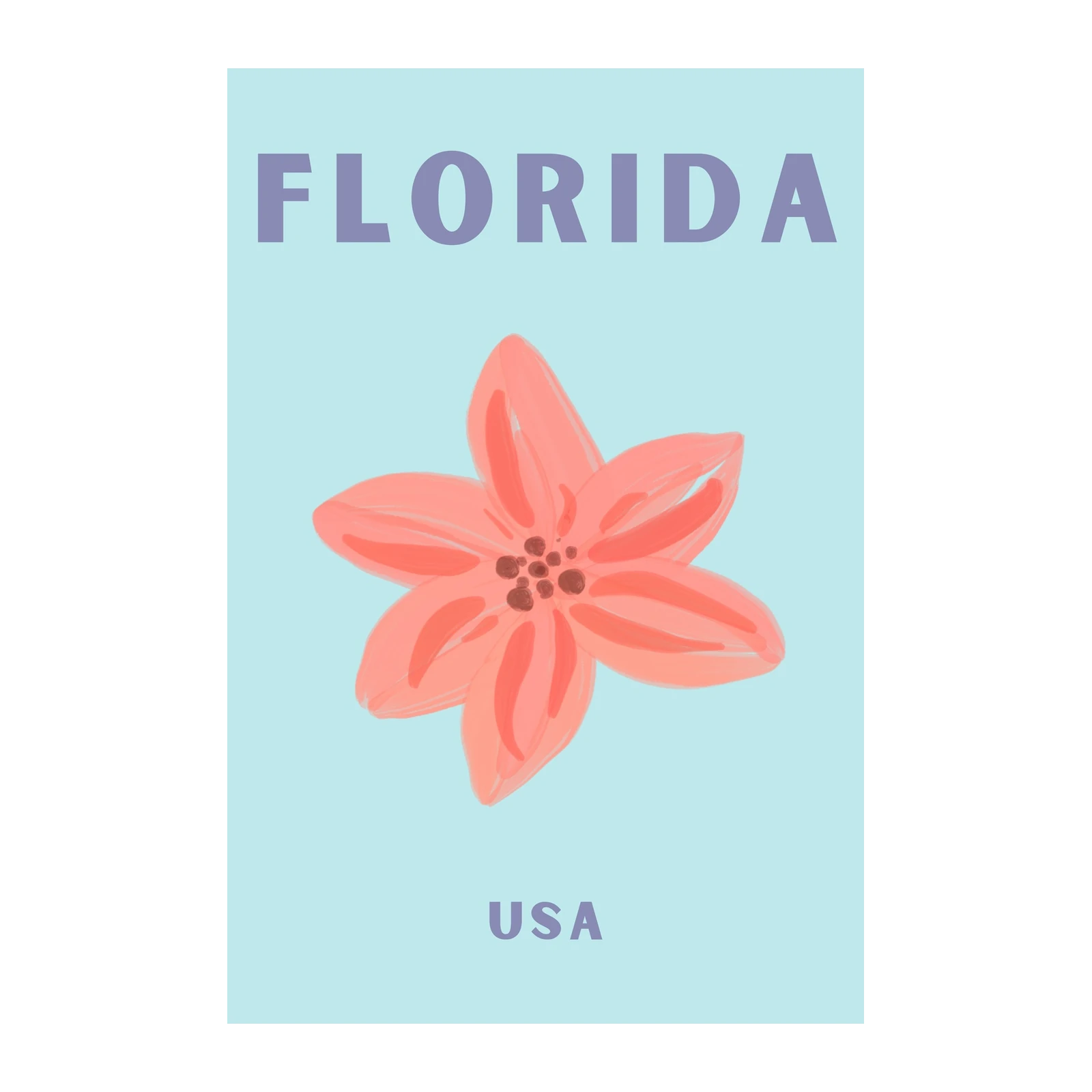 Florida Starfish Flower Coastal Beach Wall Art