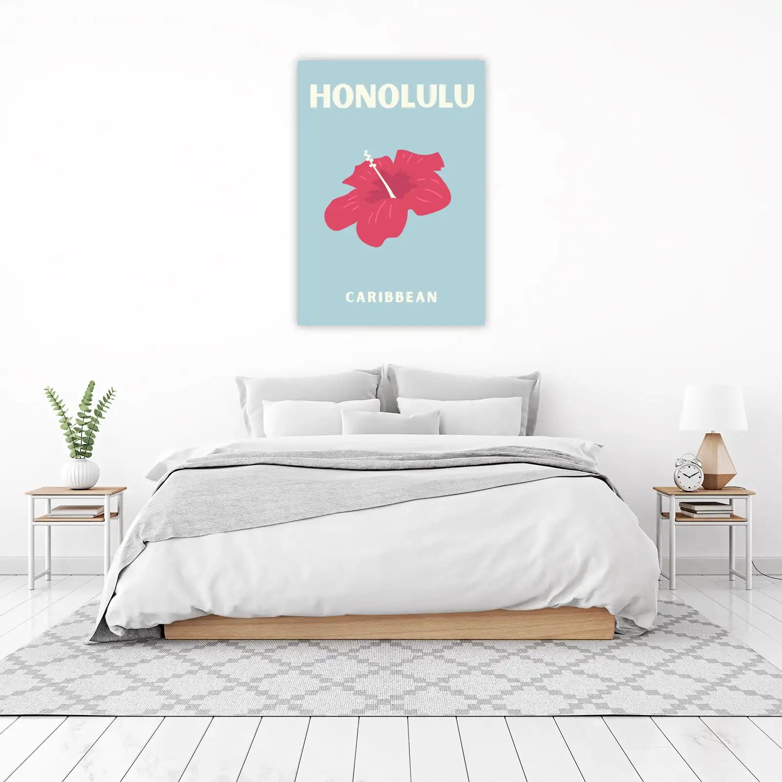 Vibrant Hibiscus Honolulu Tropical Wall Art