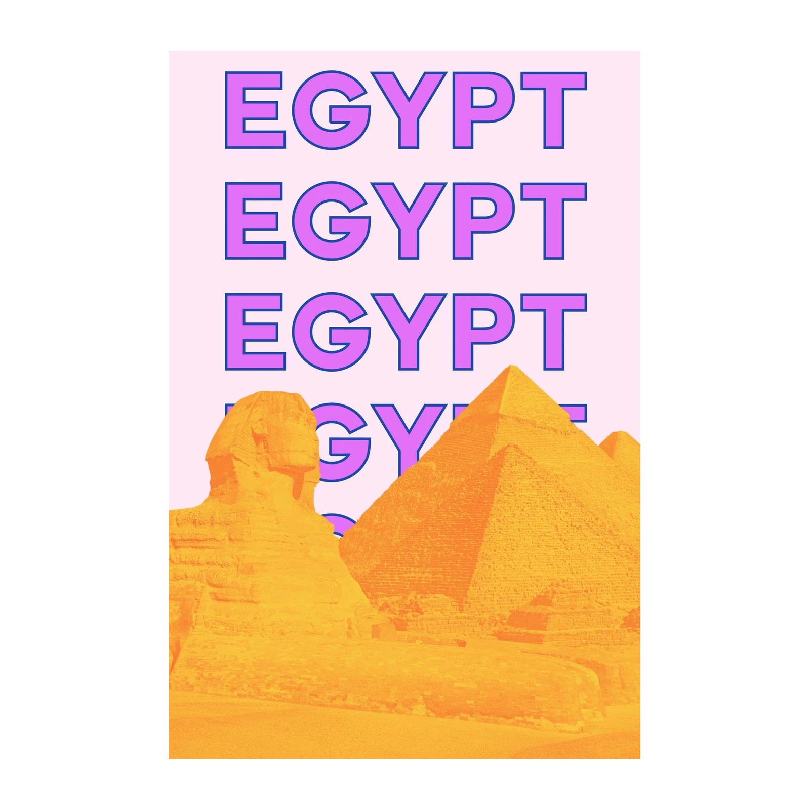 Vibrant Egypt Pyramids & Sphinx Wall Art