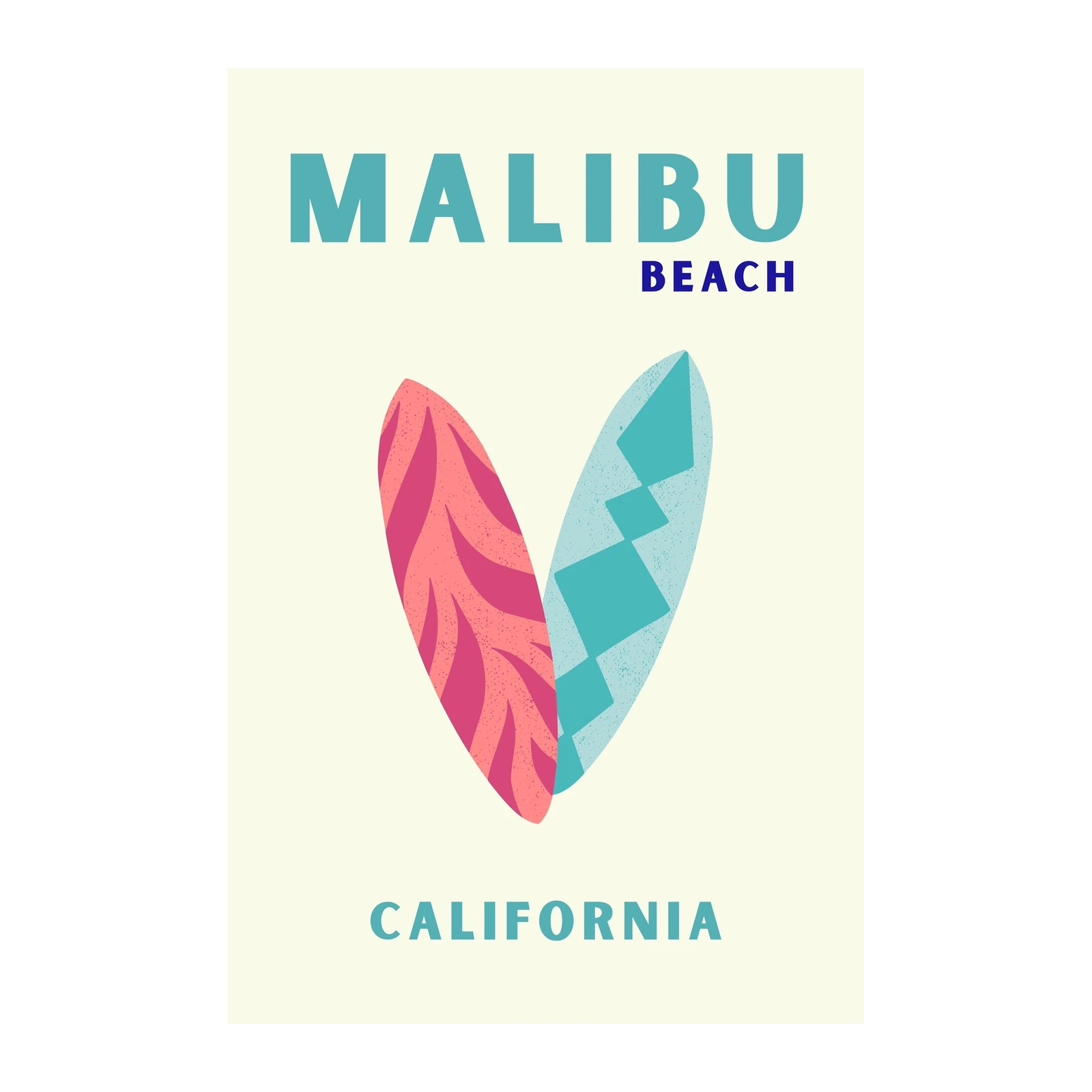 Malibu Beach Surfboard Duo Wall Art