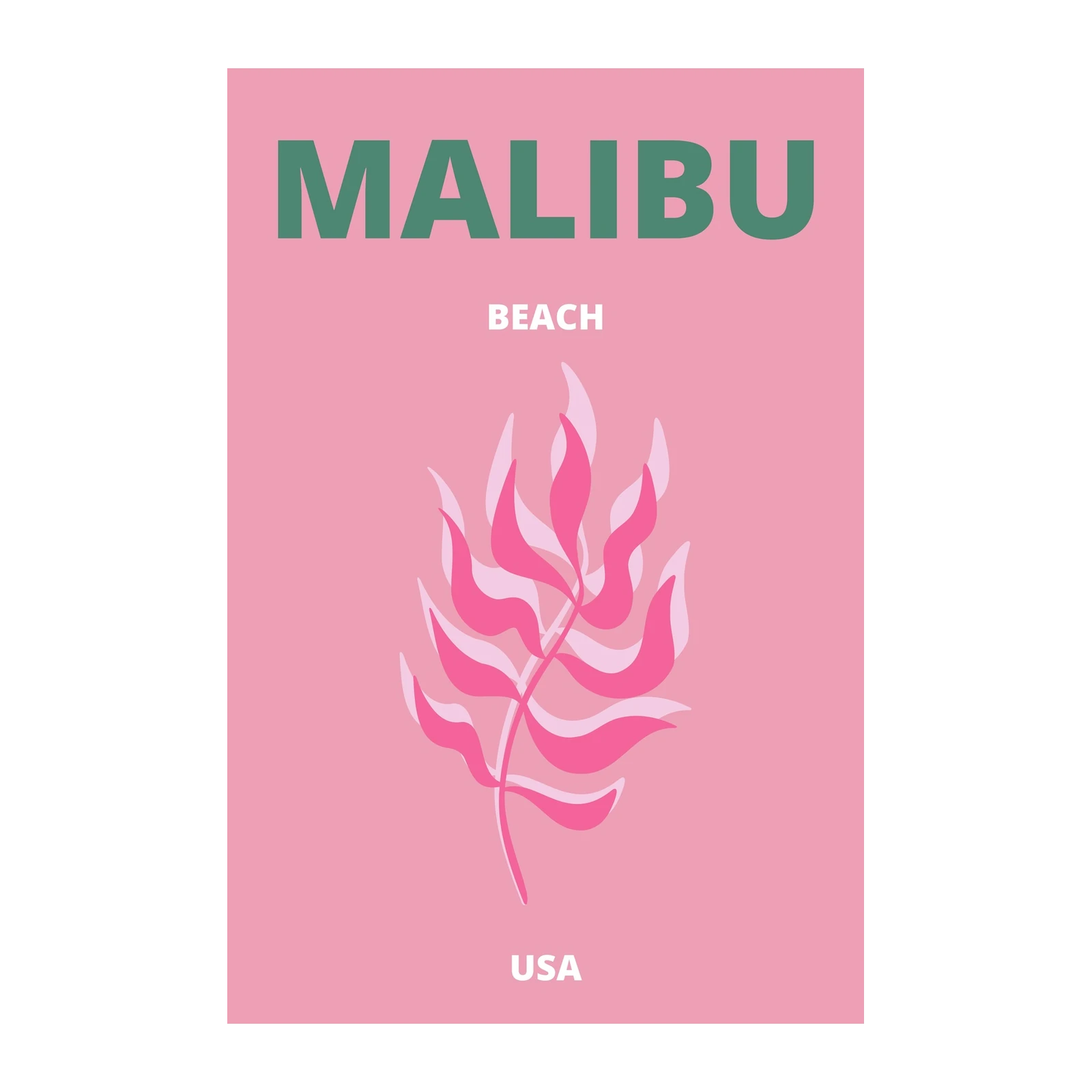 Malibu Beach Tropical Leaf Wall Art