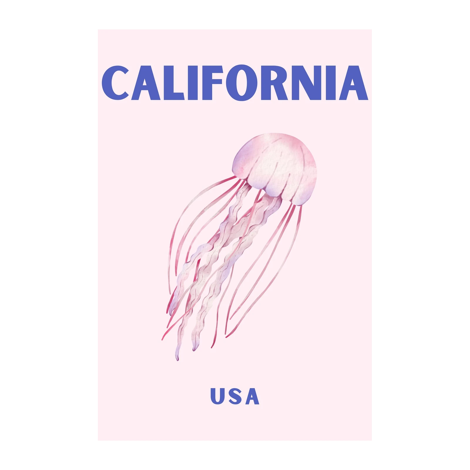 Elegant Jellyfish & California Beach Vibes Wall Art