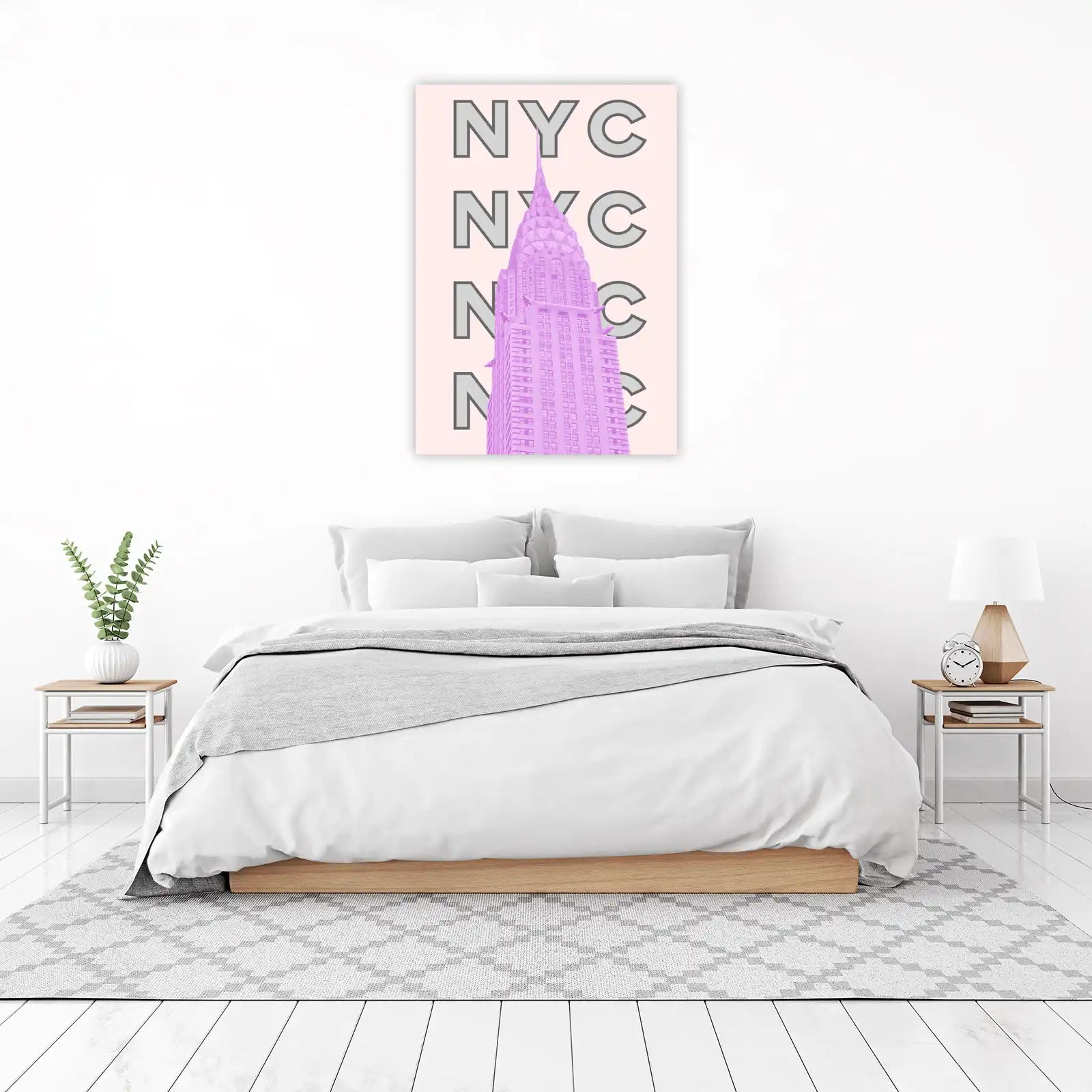 Pink Chrysler Building NYC Wall Art Wall Art
