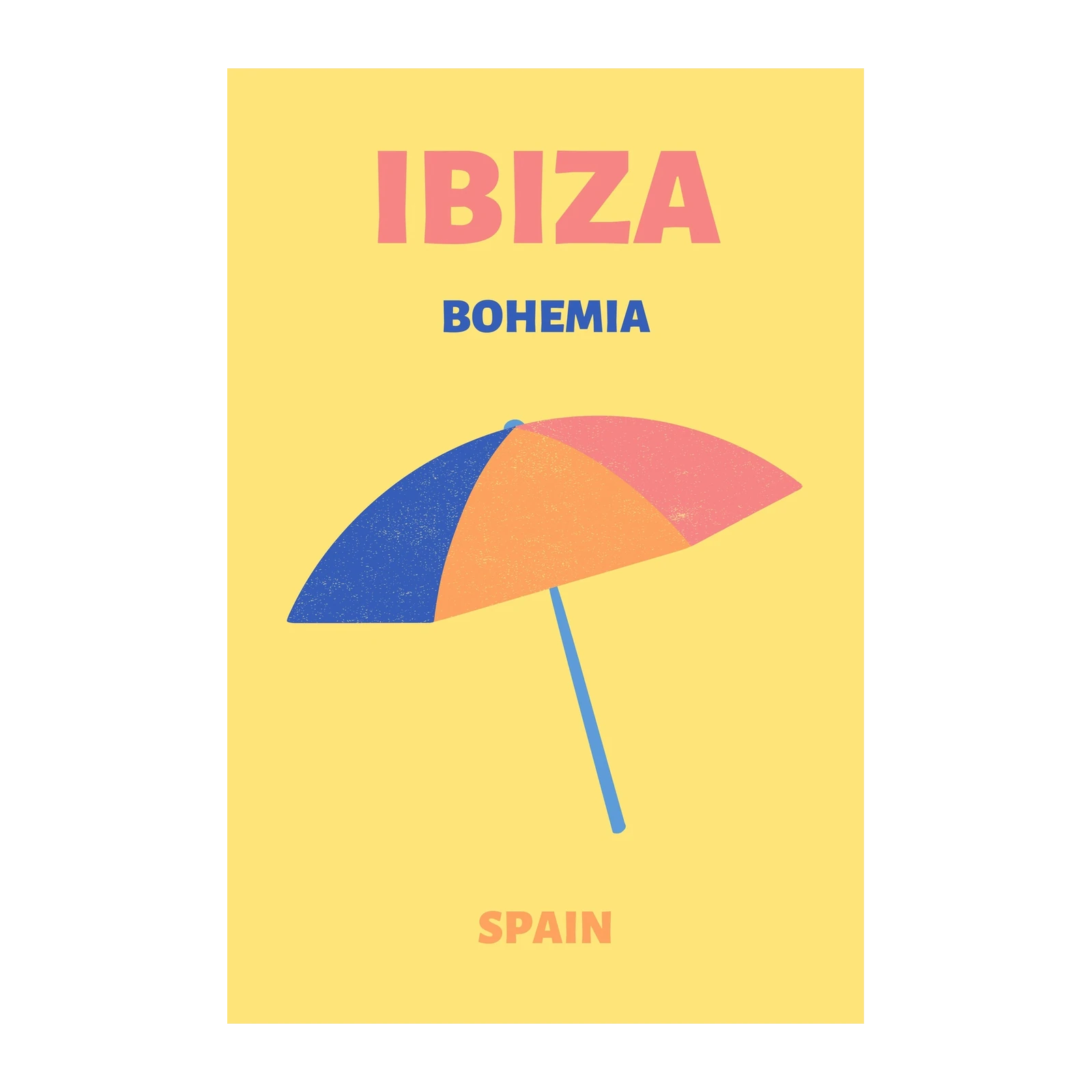 Vibrant Ibiza Bohemia Beach Umbrella Wall Art