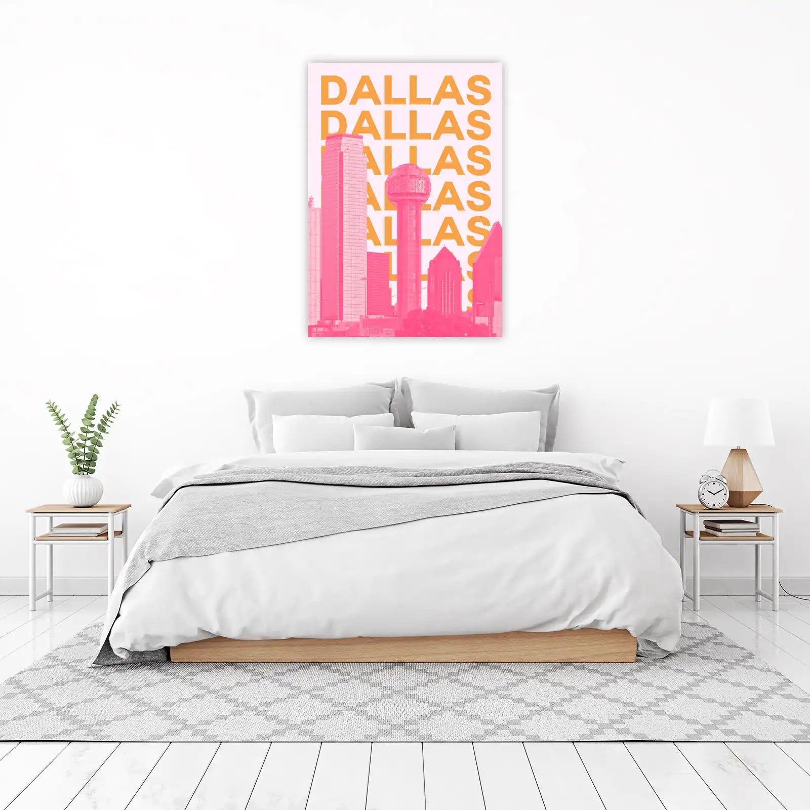 Vibrant Dallas Skyline Graphic Wall Art