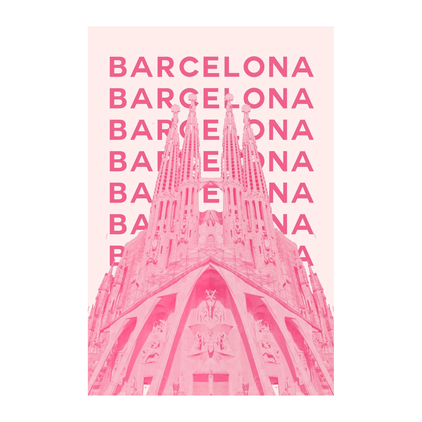 Pink Sagrada Familia Barcelona Wall Art
