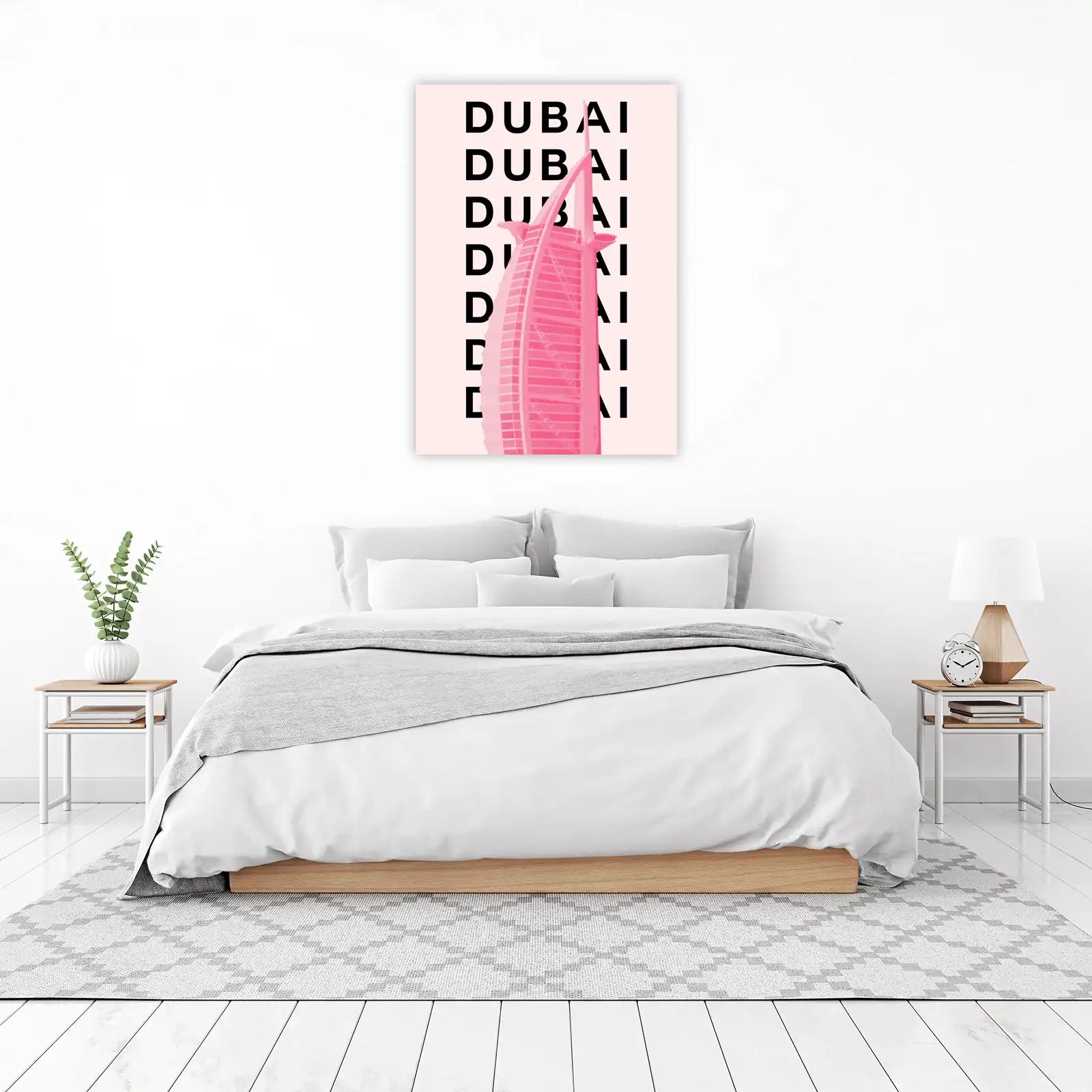 Modern Pink Dubai Landmark Wall Art