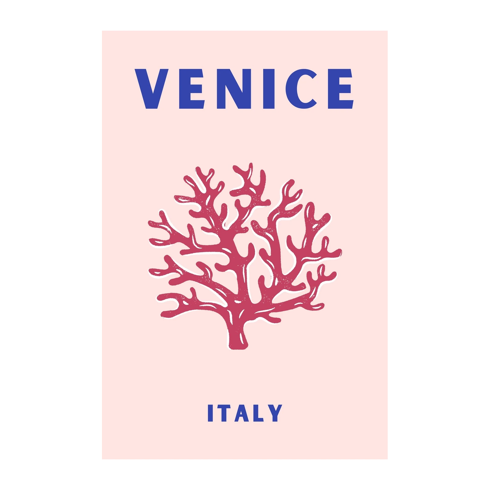 Venice Italy Coral Aesthetic Wall Art