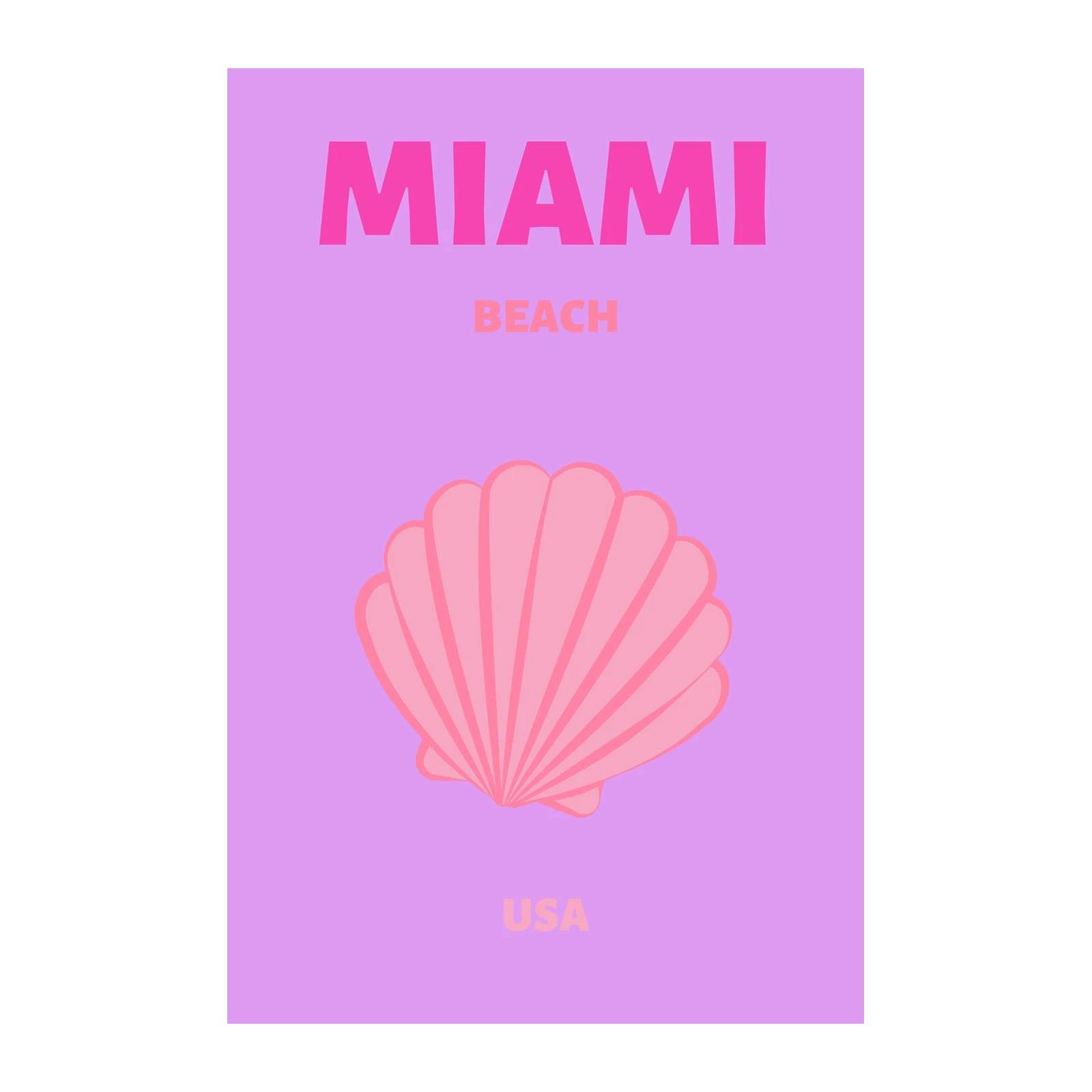 Miami Beach Seashell Retro Art Wall Art