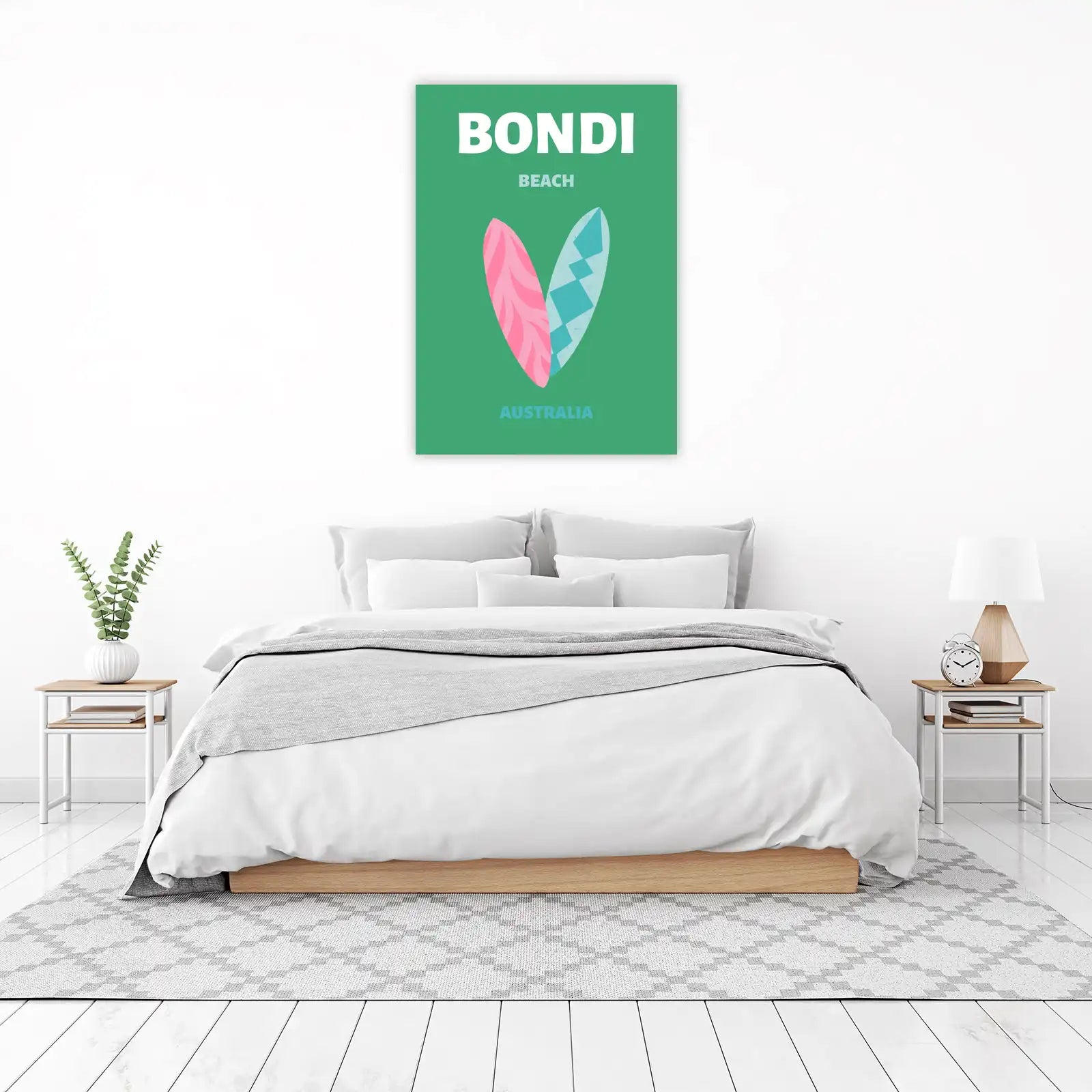 Retro Bondi Beach Surfboard Duo Wall Art
