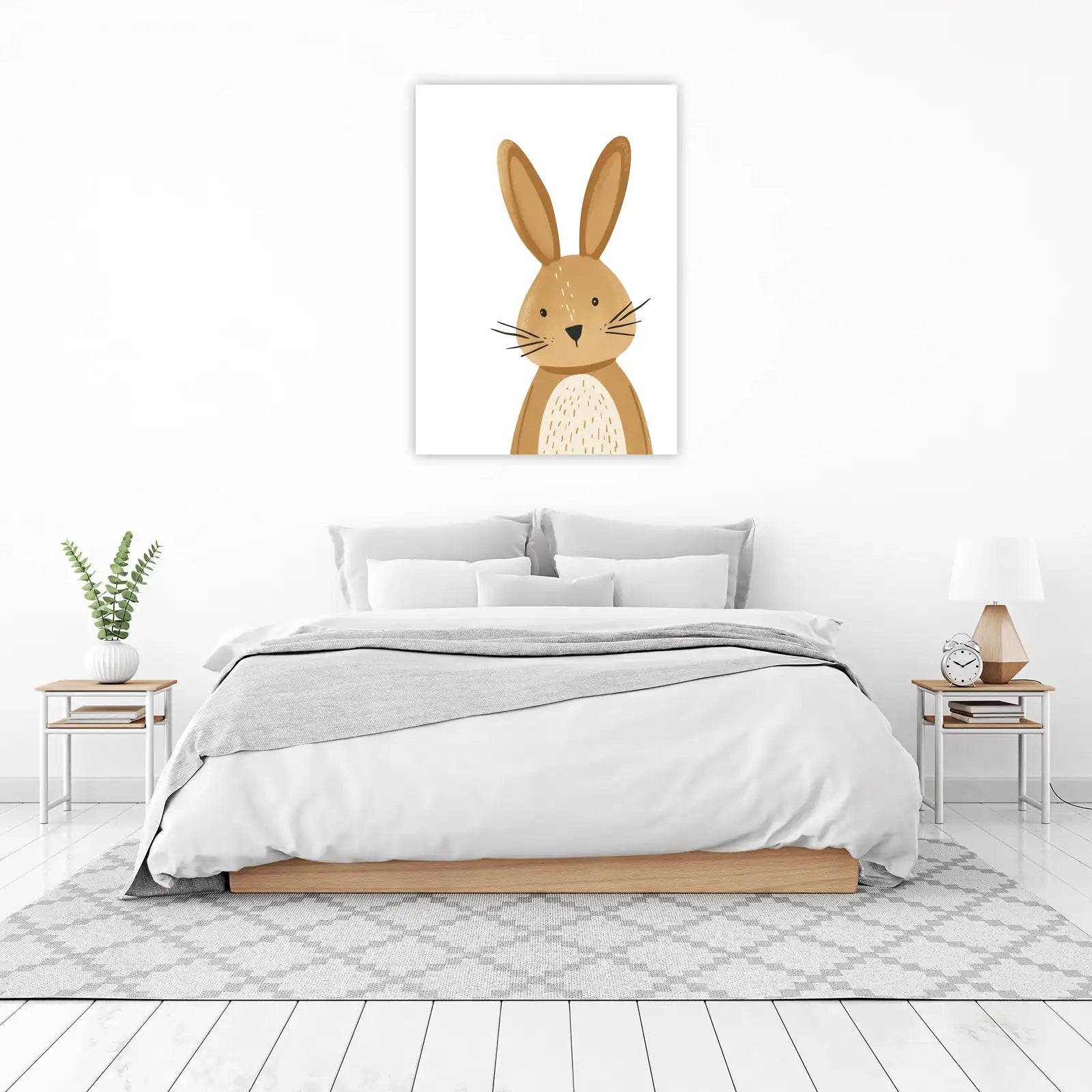 Adorable Brown Bunny Cute Nursery Wall Art