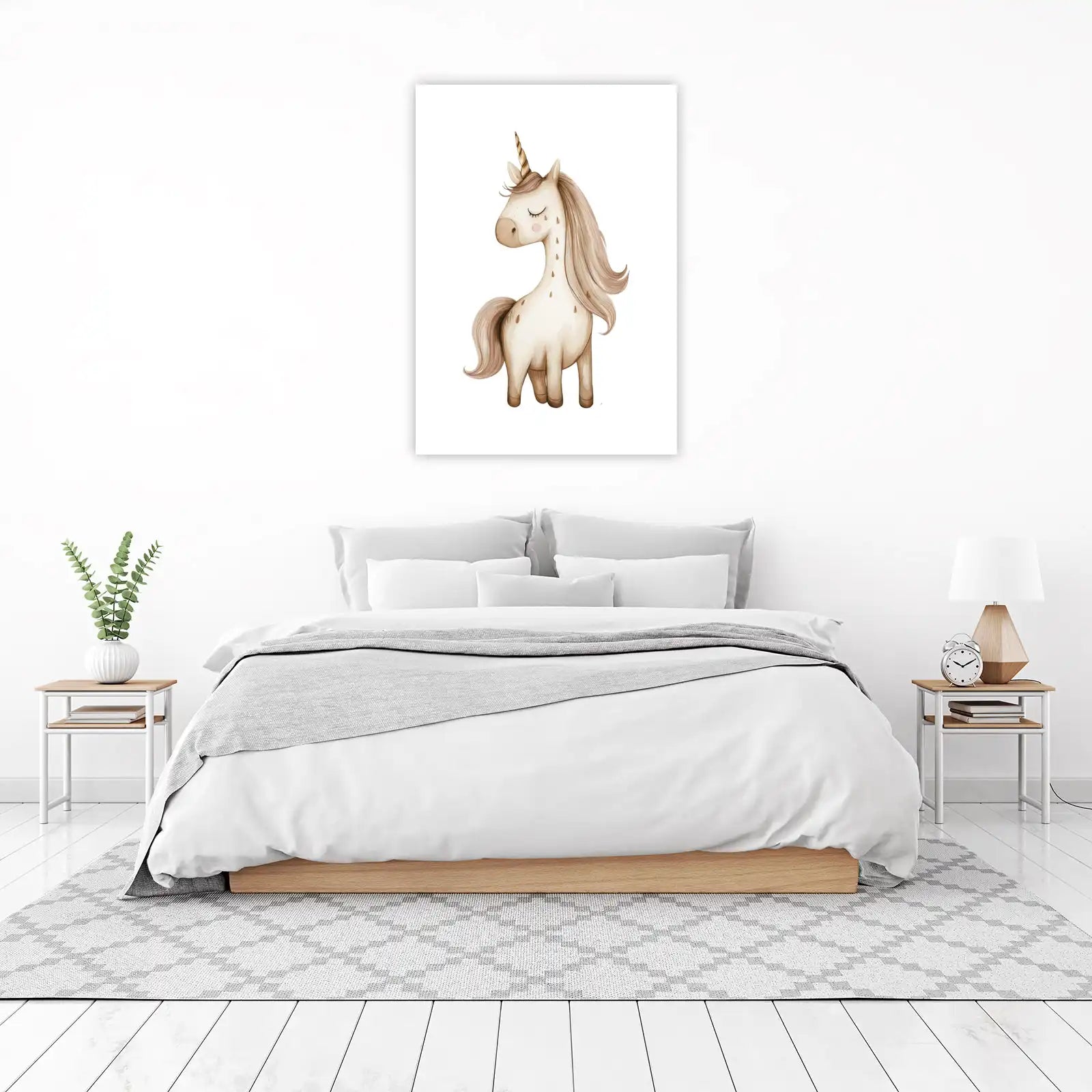 Whimsical Watercolor Unicorn Nursery Art Wall Art