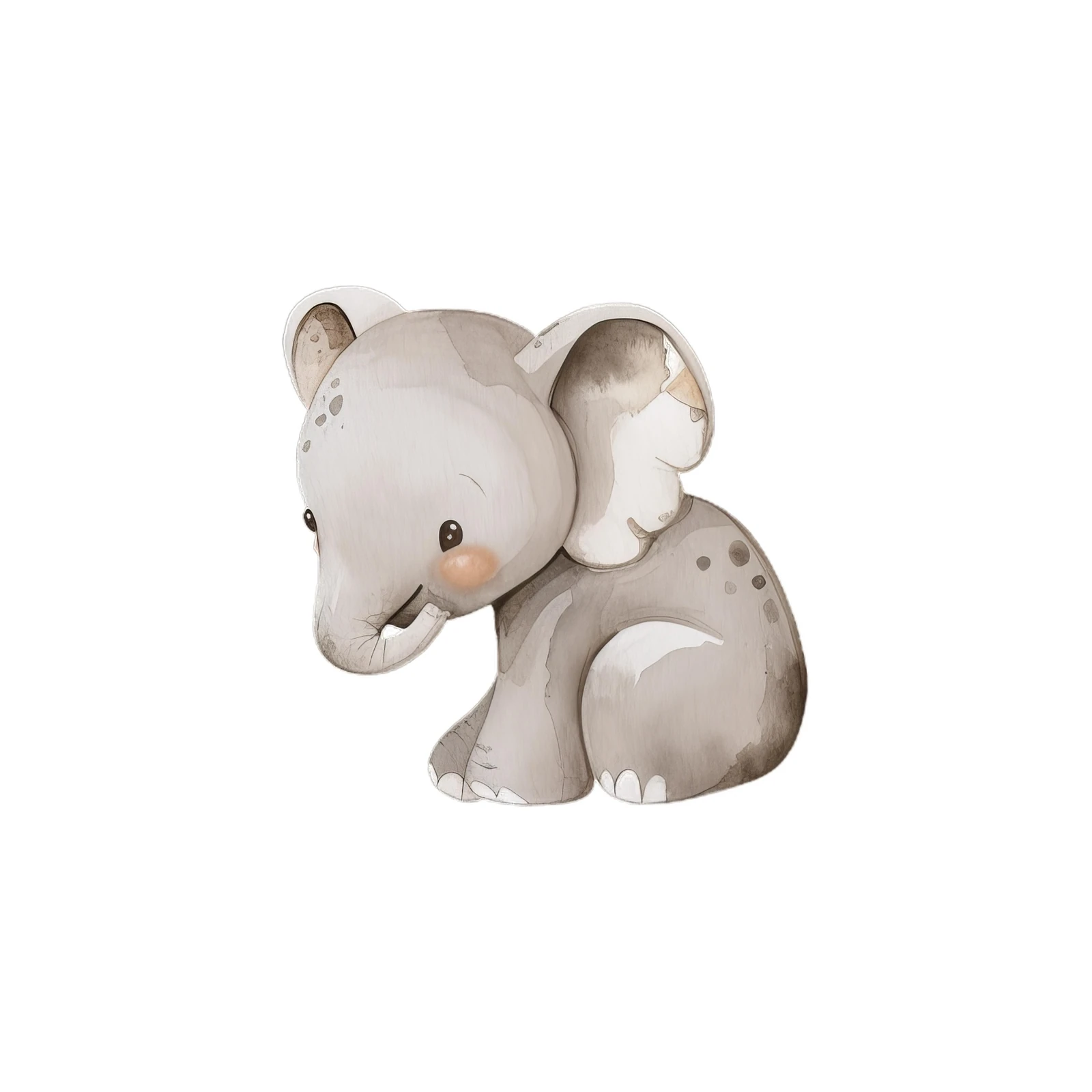 Adorable Watercolor Baby Elephant Wall Art