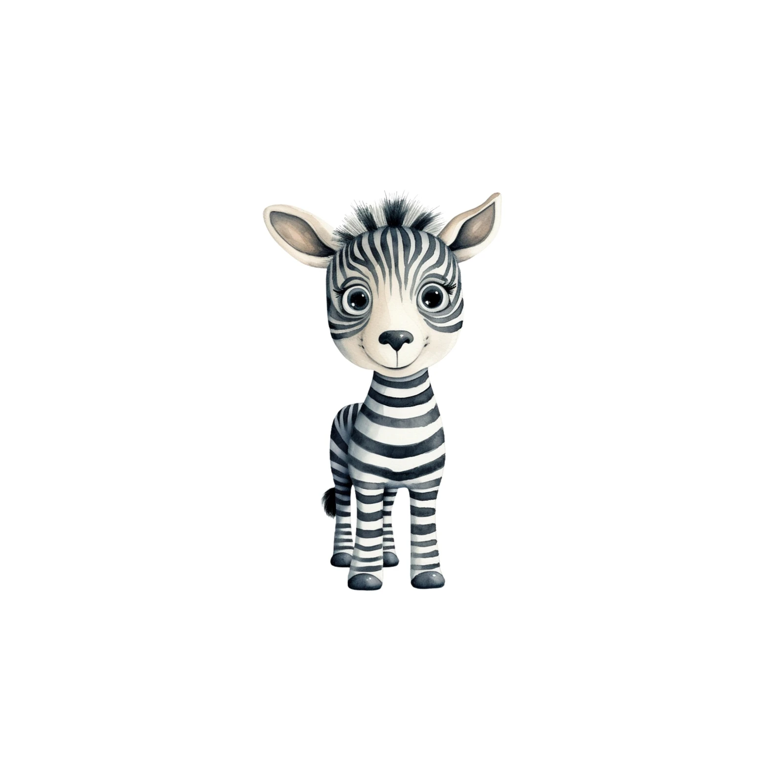 Cute Baby Zebra Watercolor Wall Art