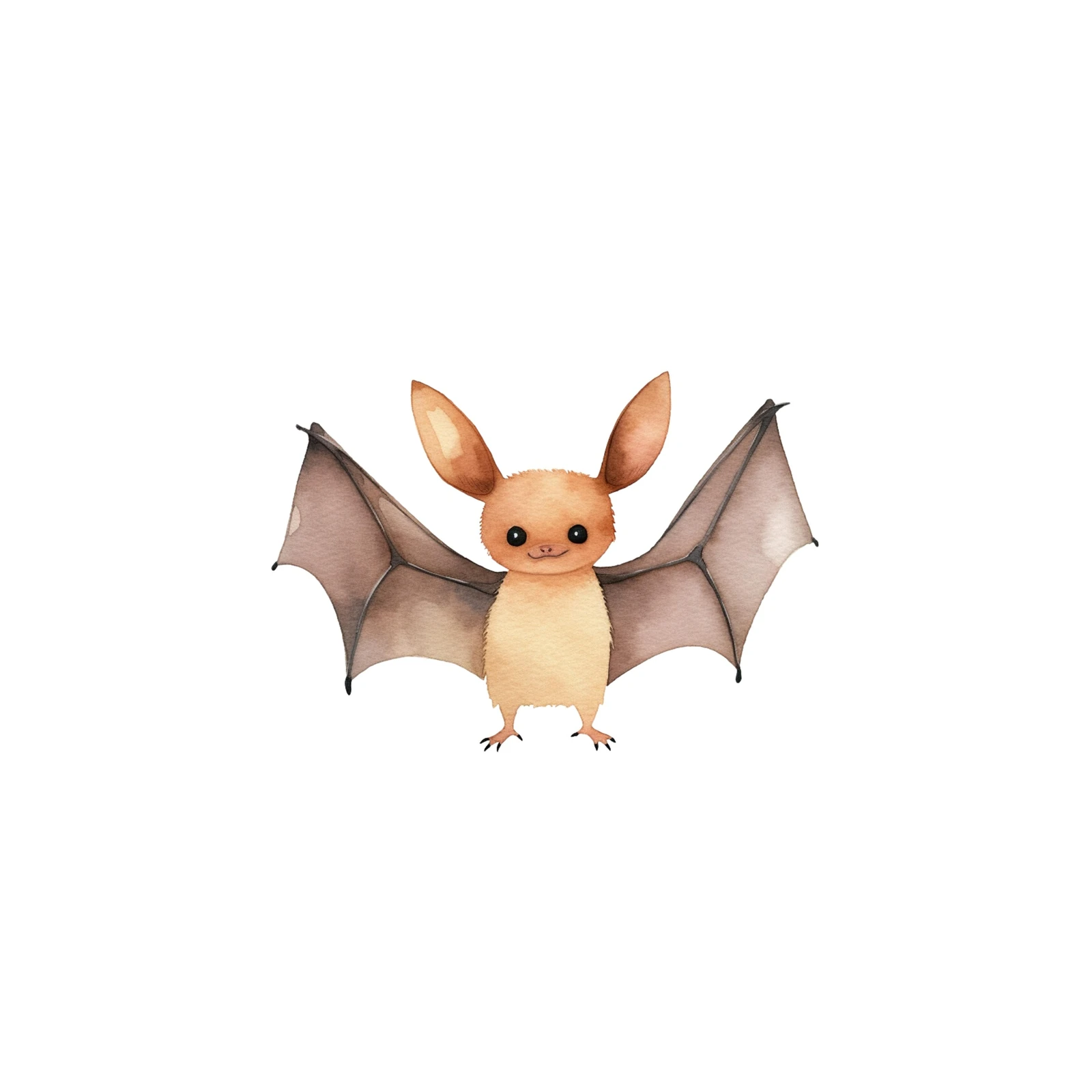 Adorable Watercolor Bat Wall Art for Kids