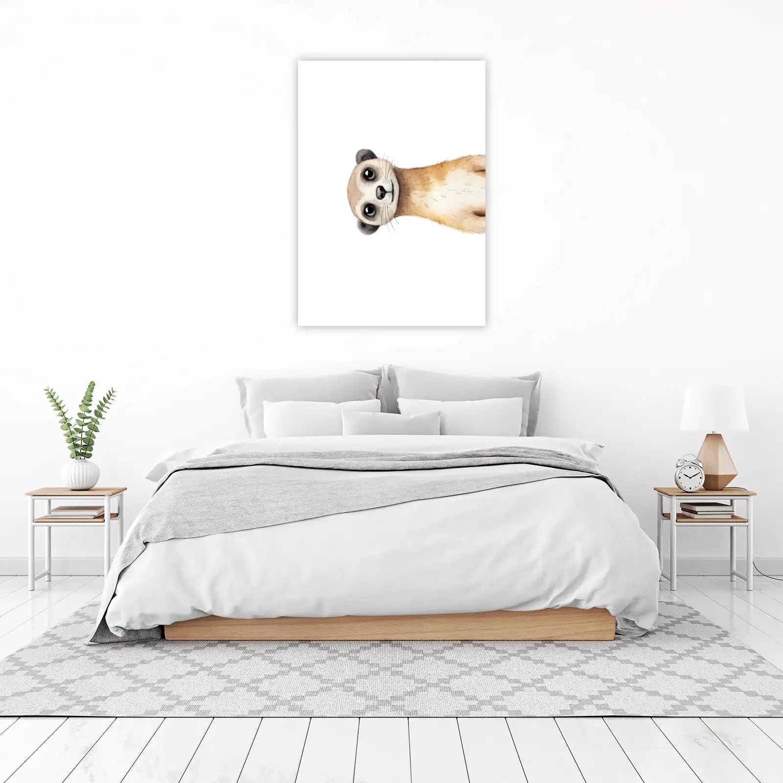 Playful Meerkat Watercolor Wall Art for Kids Rooms