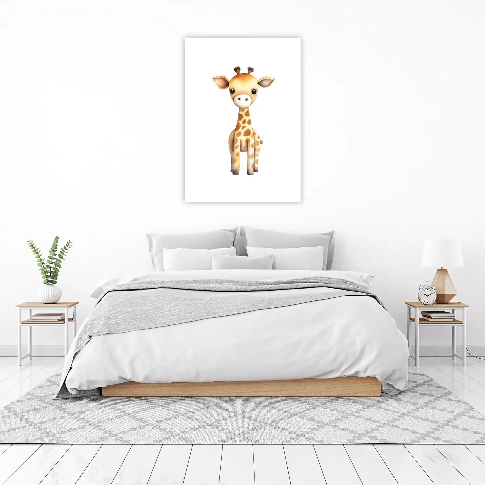 Adorable Watercolor Giraffe Nursery Wall Art