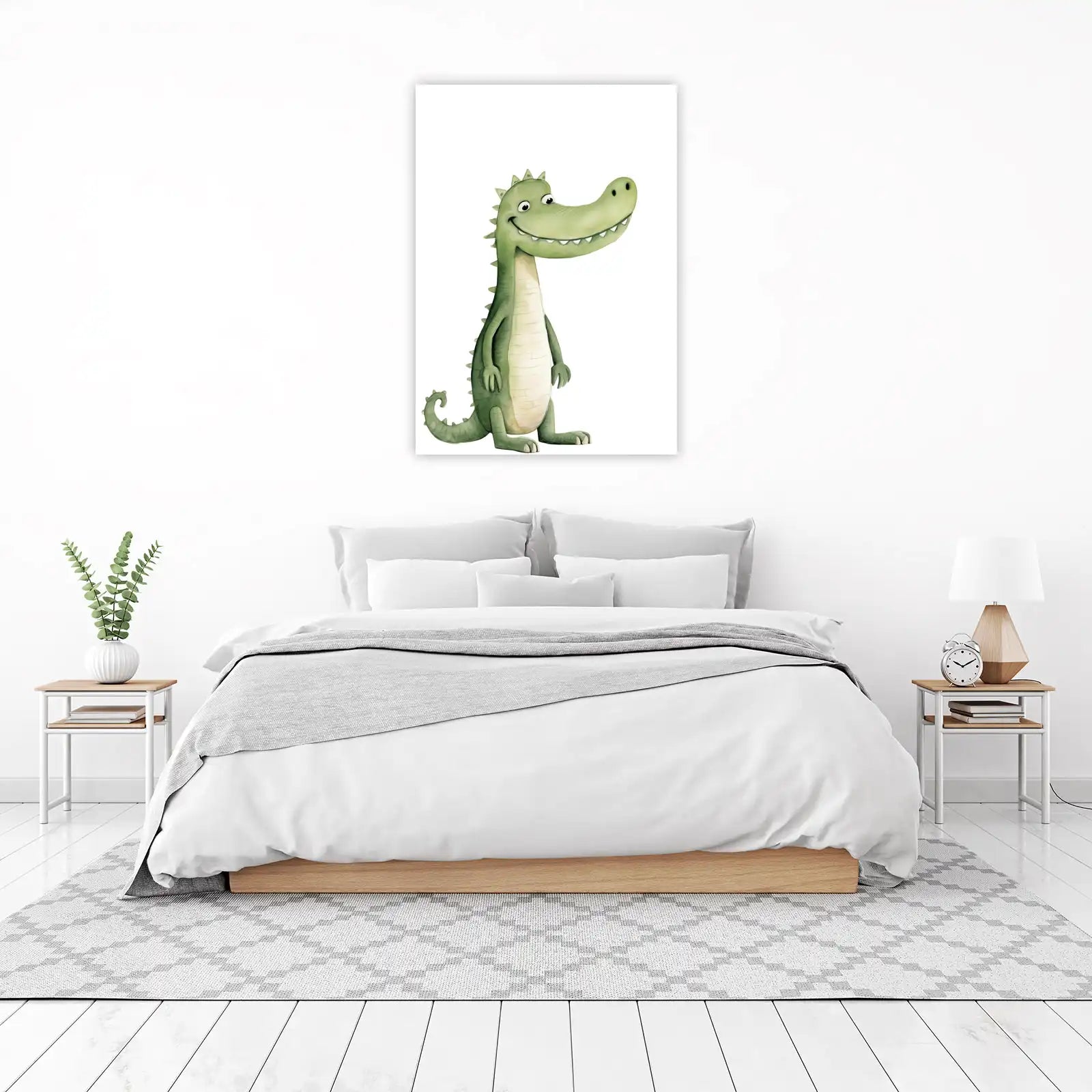 Happy Green Dinosaur Wall Art Wall Art