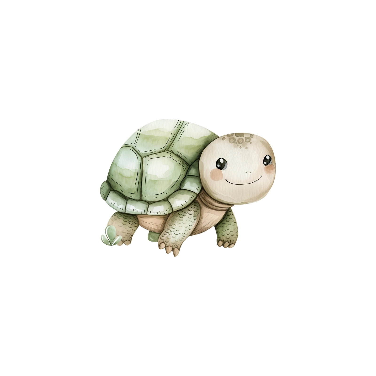 Adorable Watercolor Turtle Wall Art