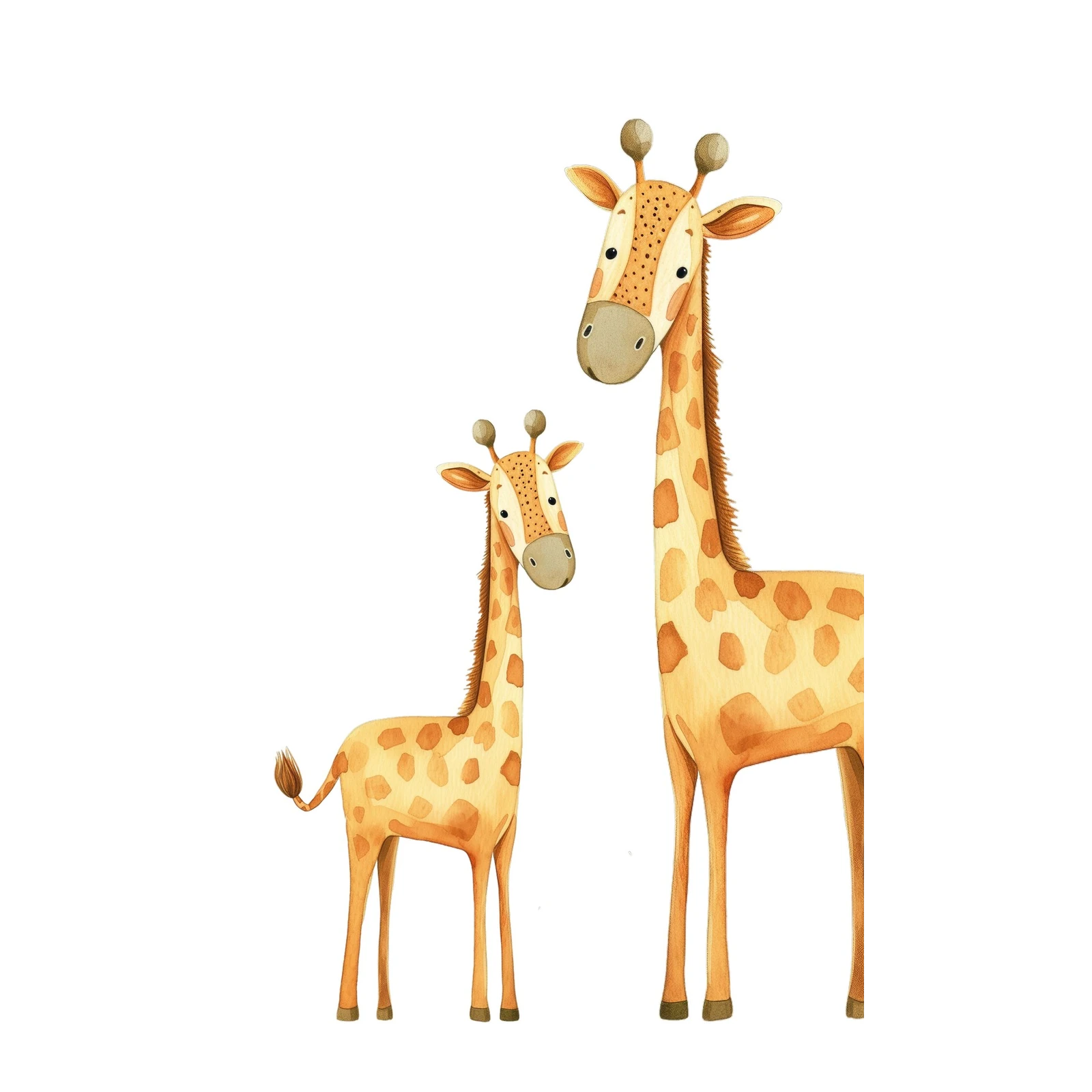 Mama & Baby Giraffe Watercolor Wall Art