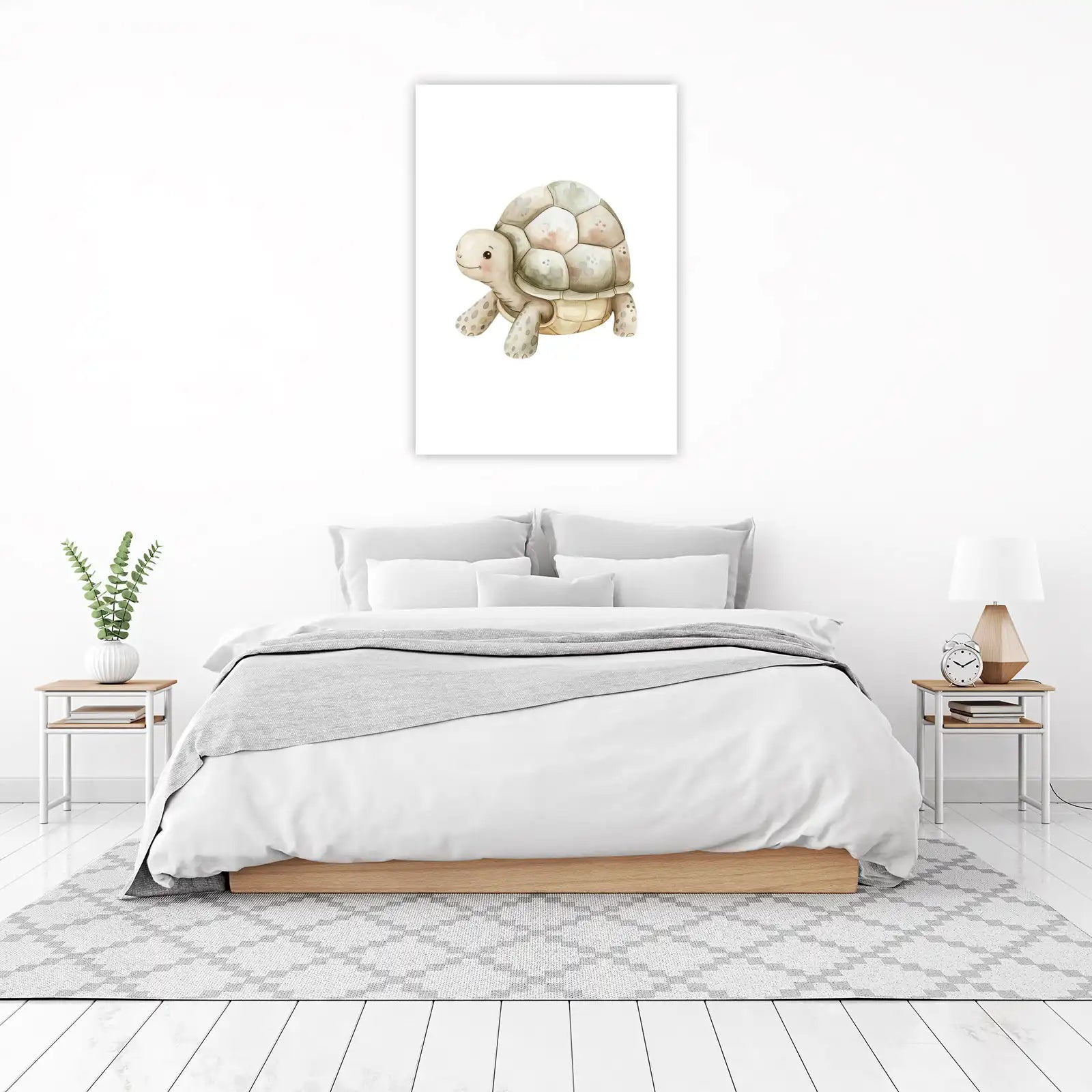 Adorable Watercolor Turtle Wall Art