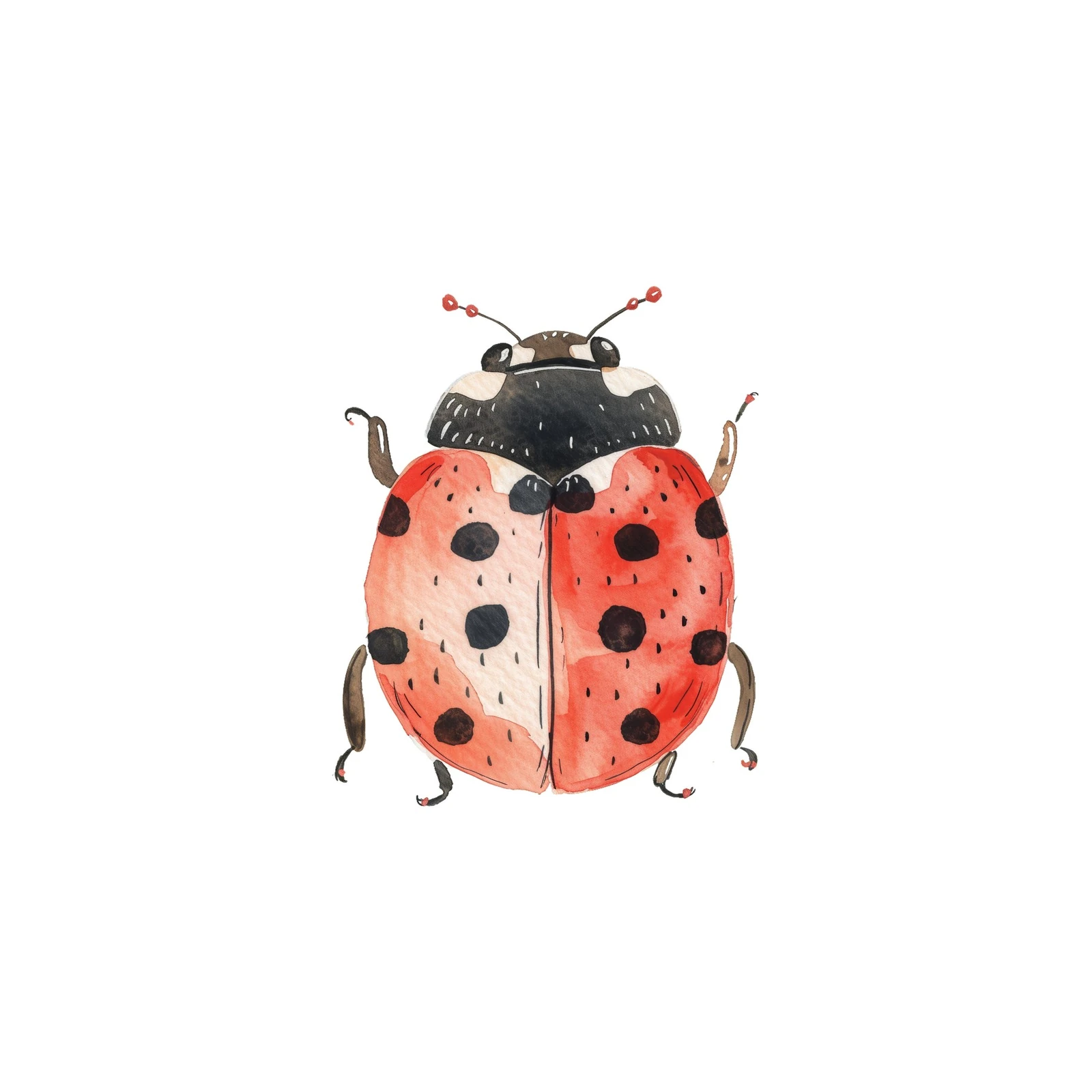 Charming Ladybug Watercolor Wall Art