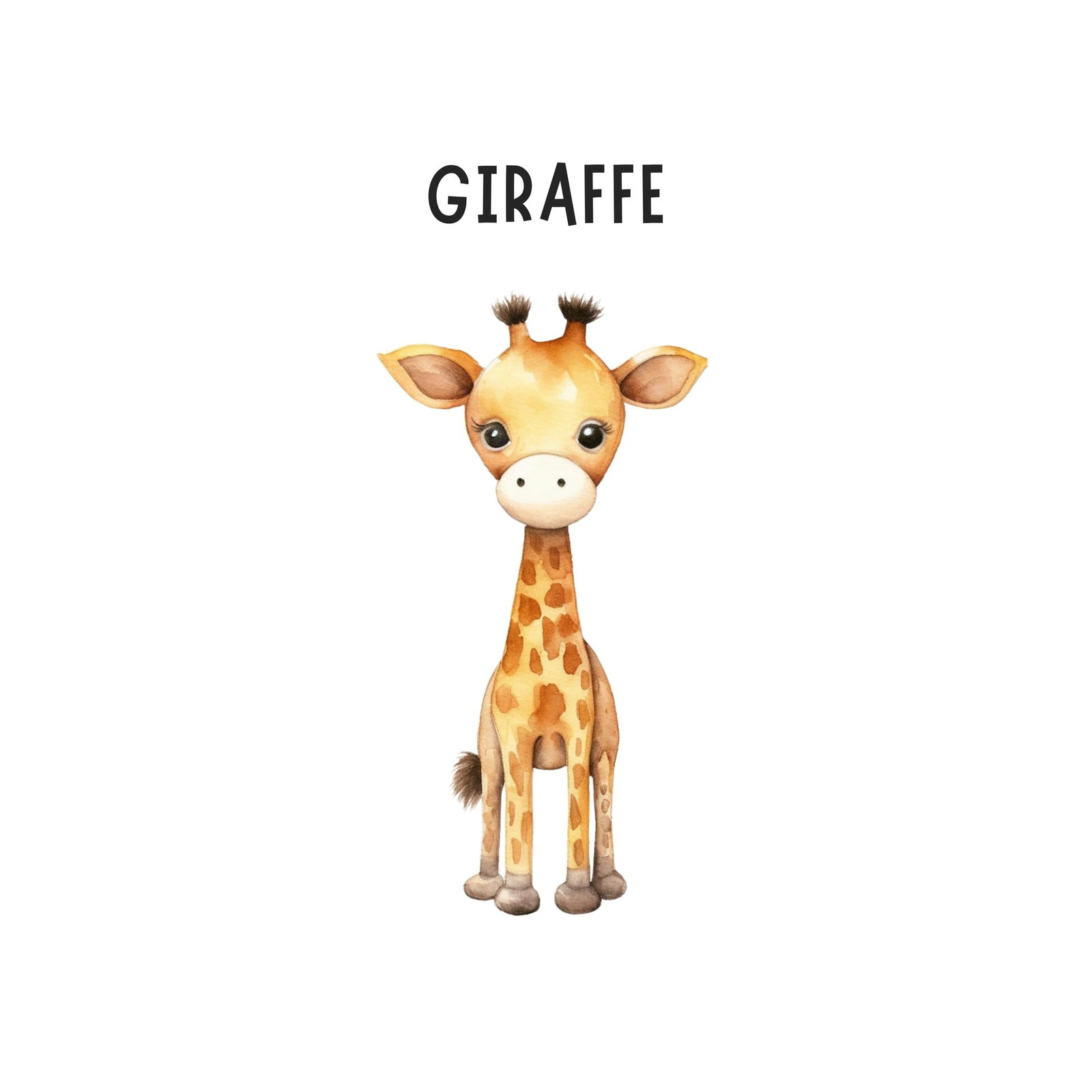 Cute Giraffe Watercolor Nursery Wall Art Wall Art