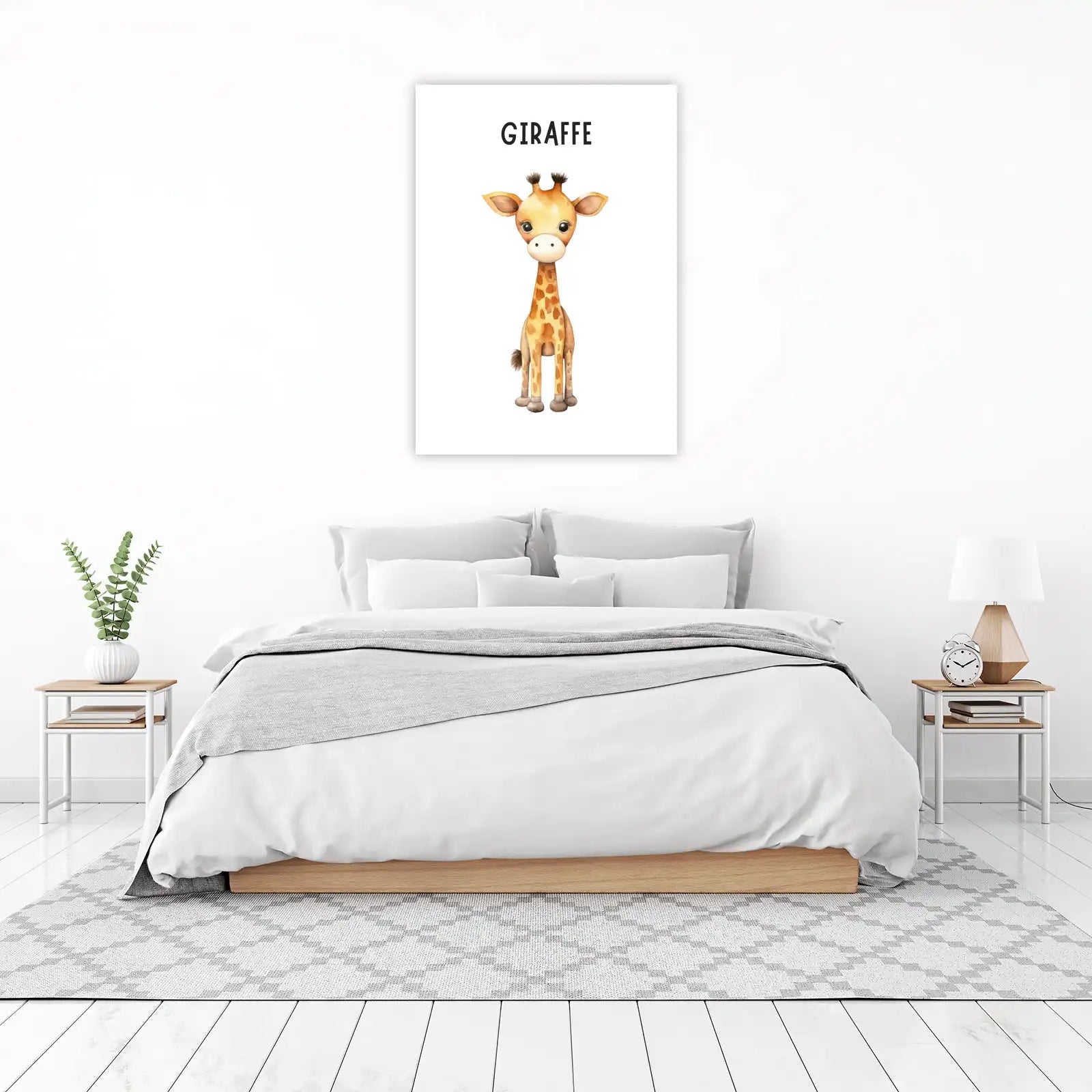 Cute Giraffe Watercolor Nursery Wall Art Wall Art