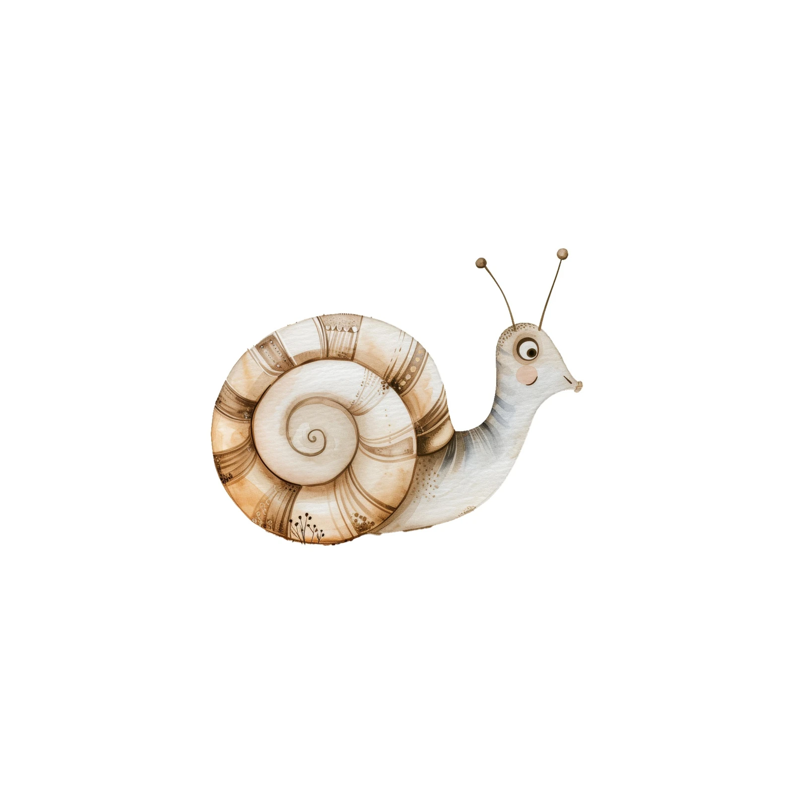 Charming Snail Watercolor Wall Art